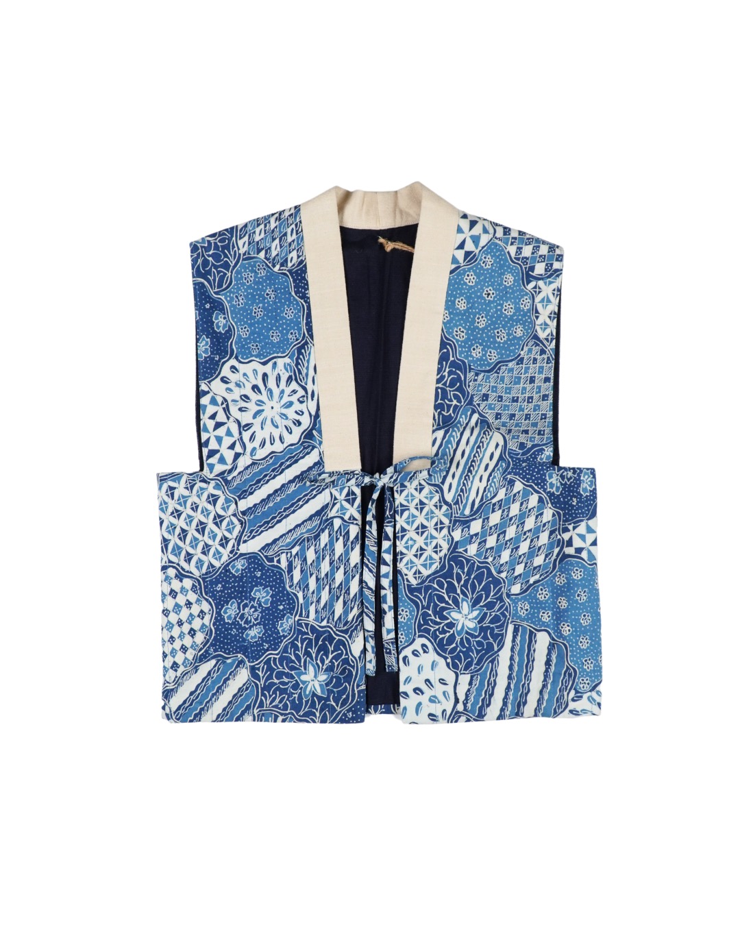 BOOLAO Puffy Ethnic Batik Vest