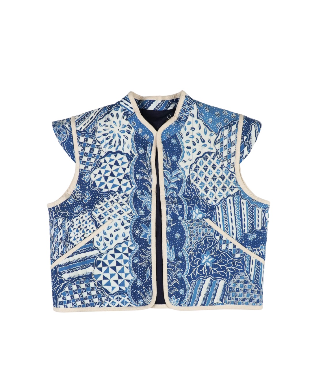 BOOLAO Puffy Ethnic Batik Vest