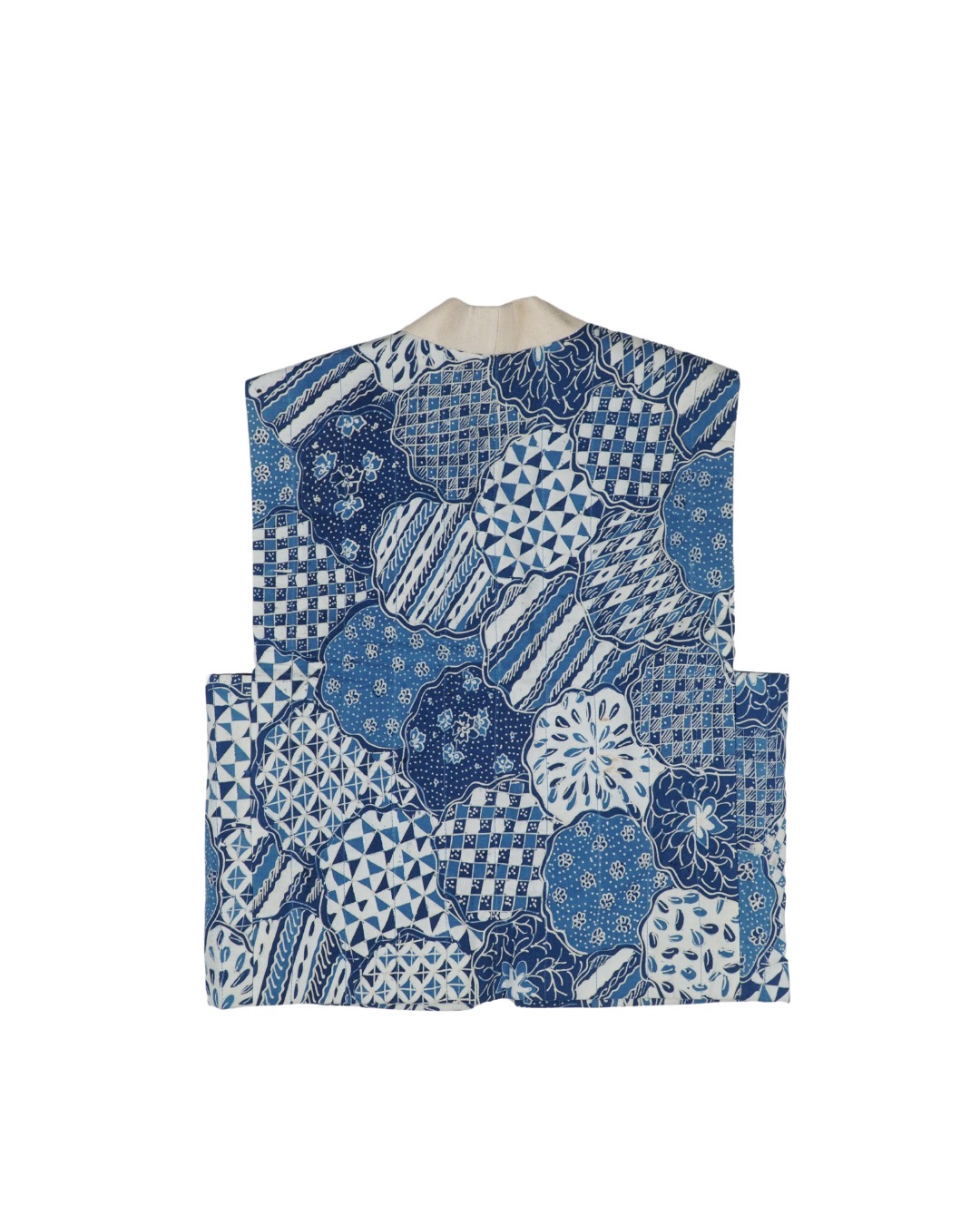 BOOLAO Puffy Ethnic Batik Vest