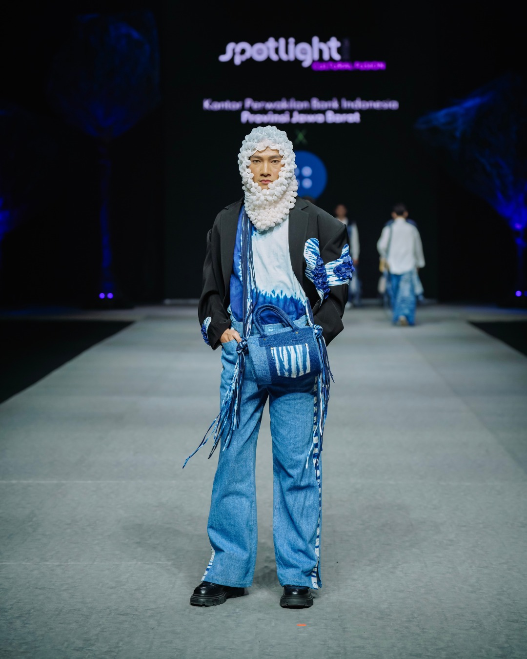 BOOLAO Jeans Liz Shibori, Celana Washed Tie Dye Denim - Sky Blue
