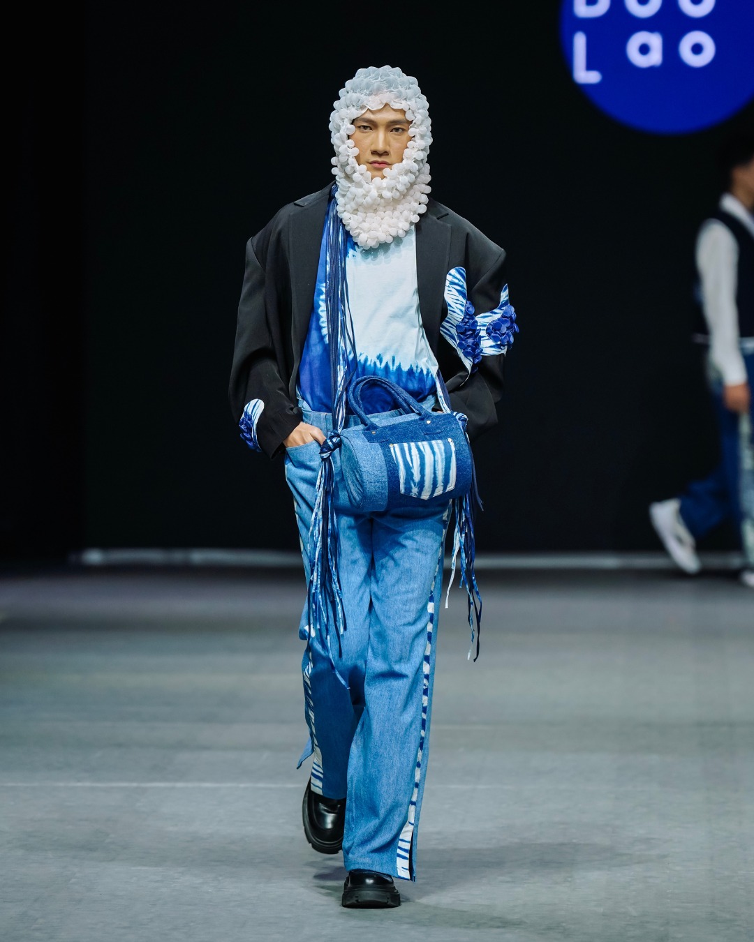 BOOLAO Jeans Liz Shibori, Celana Washed Tie Dye Denim - Sky Blue