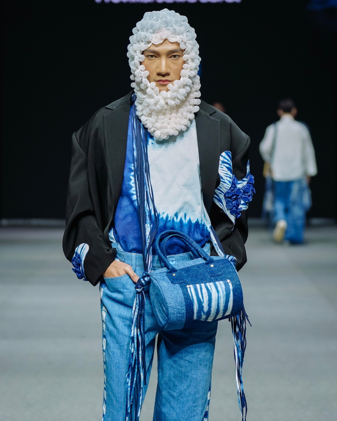 BOOLAO Jeans Liz Shibori, Celana Washed Tie Dye Denim - Sky Blue
