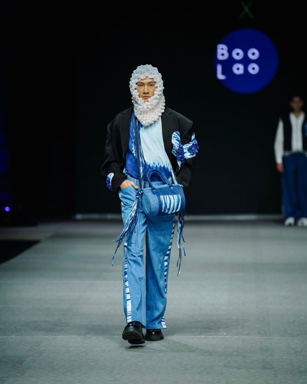 BOOLAO Jeans Liz Shibori, Celana Washed Tie Dye Denim - Sky Blue