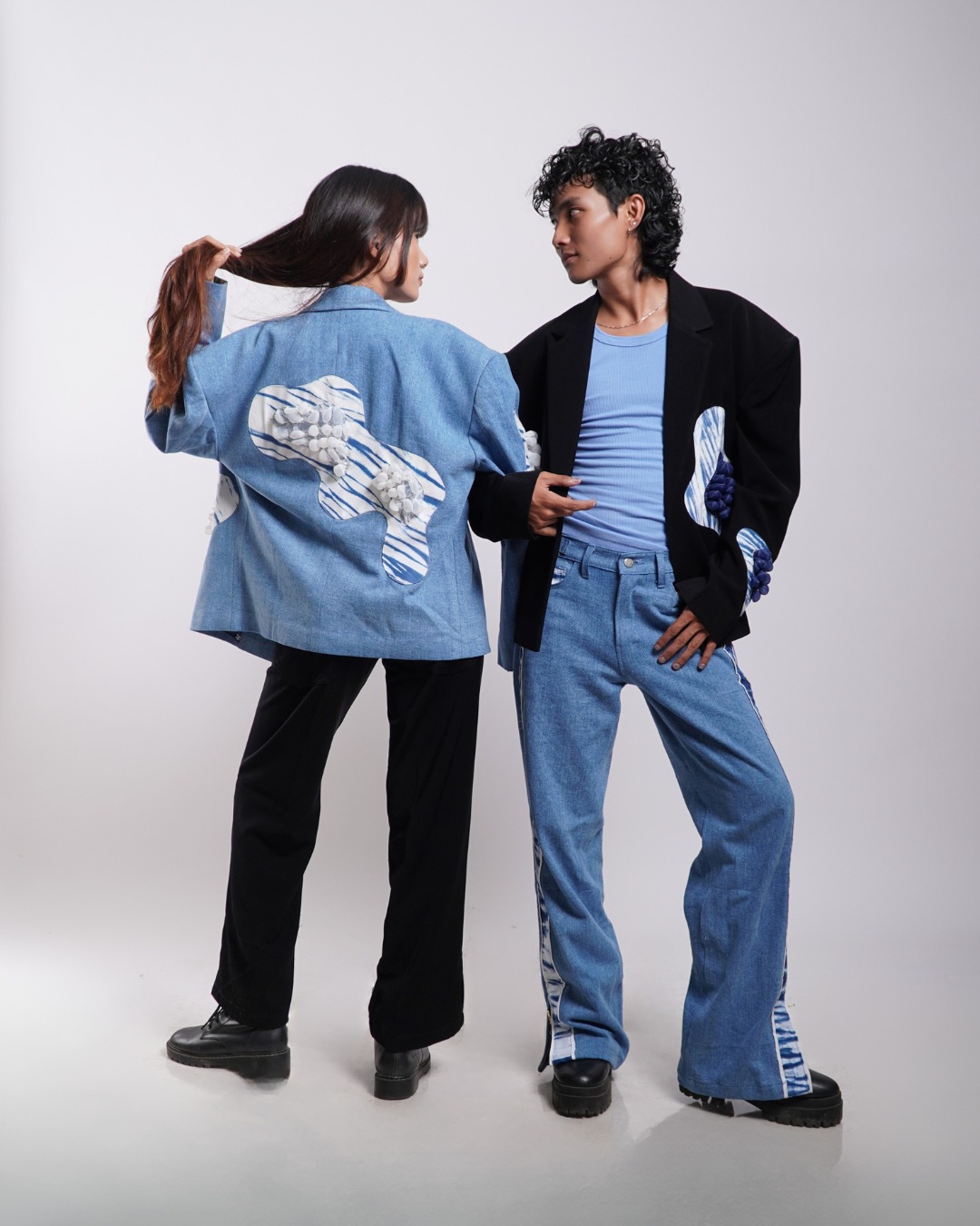 BOOLAO Trumbu Oversize Blazer - Denim