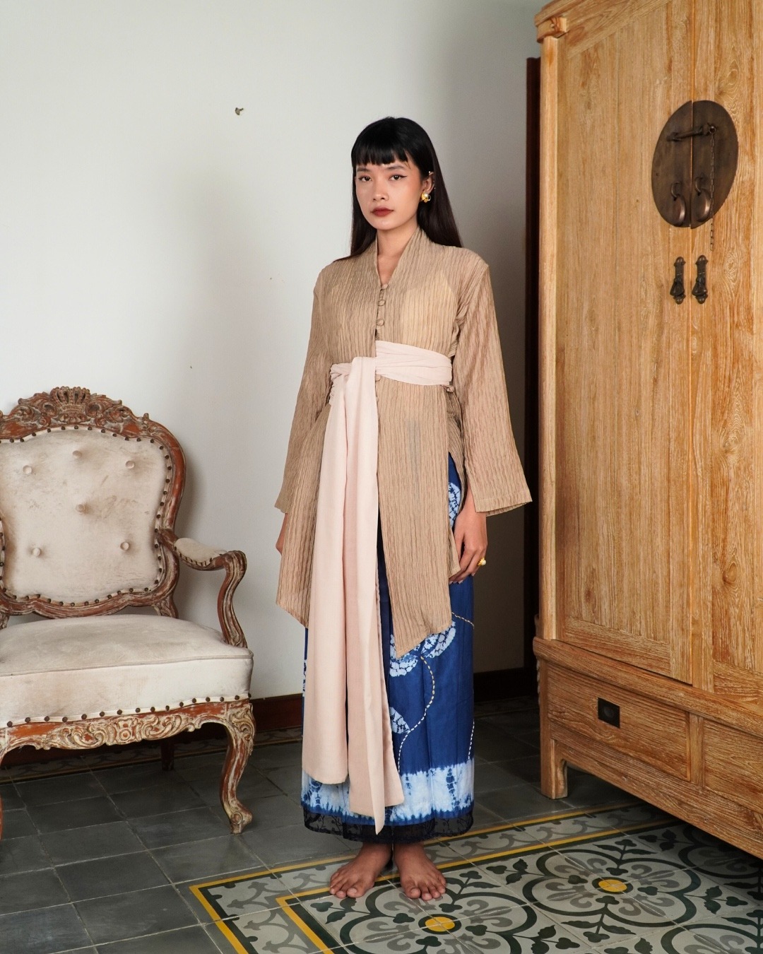 ⁠BOOLAO Kebaya MIRANA Kemben Detachable (Outer Bongkar Pasang) - Coklat