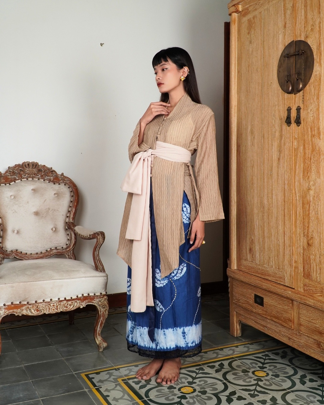 ⁠BOOLAO Kebaya MIRANA Kemben Detachable (Outer Bongkar Pasang) - Coklat