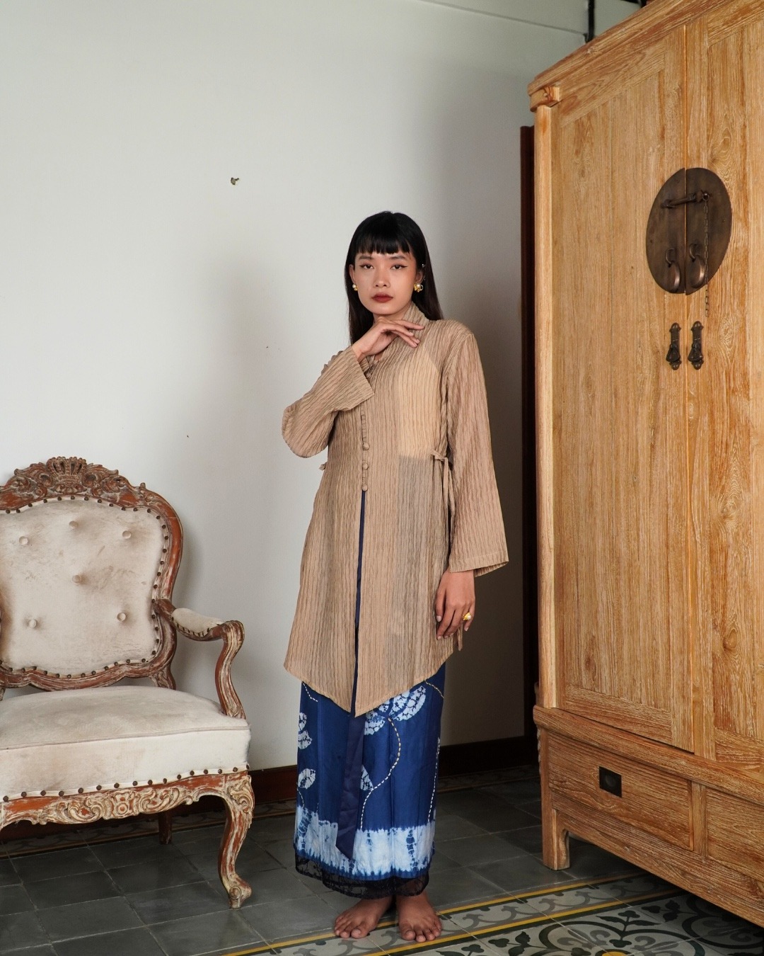 ⁠BOOLAO Kebaya MIRANA Kemben Detachable (Outer Bongkar Pasang) - Coklat