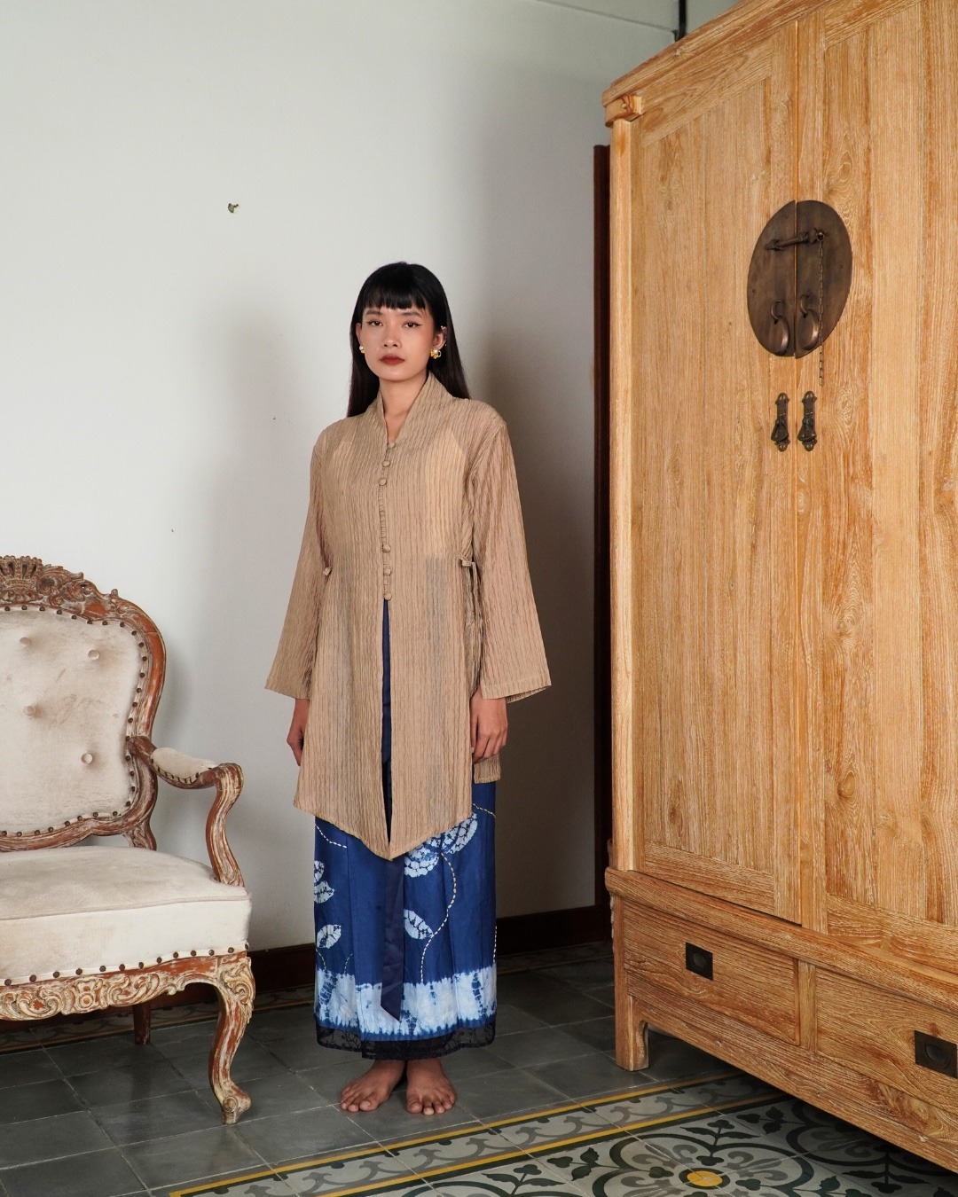 ⁠BOOLAO Kebaya MIRANA Kemben Detachable (Outer Bongkar Pasang) - Coklat