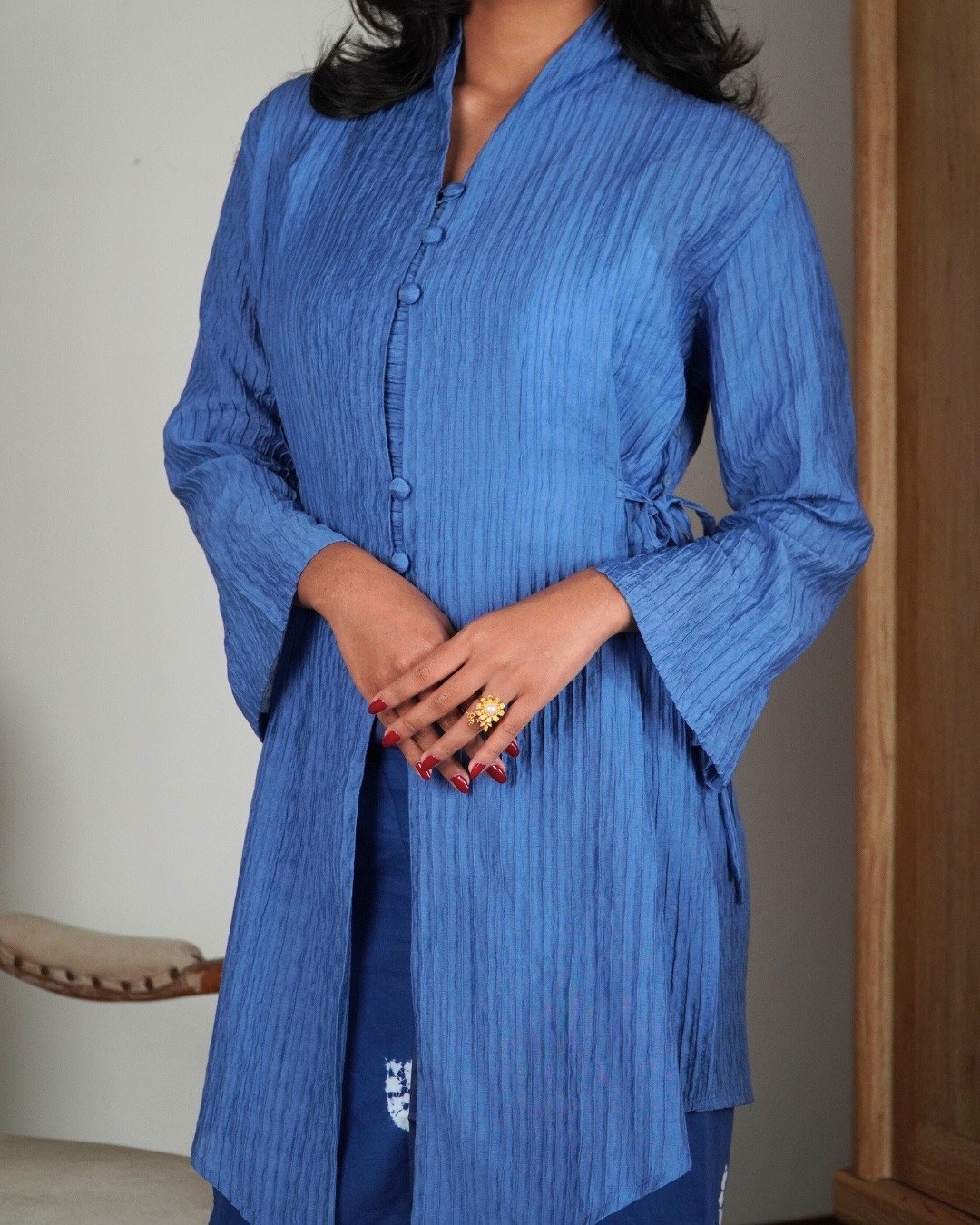 BOOLAO Kebaya MIRANA Kemben Detachable (Outer Bongkar Pasang) - Biru