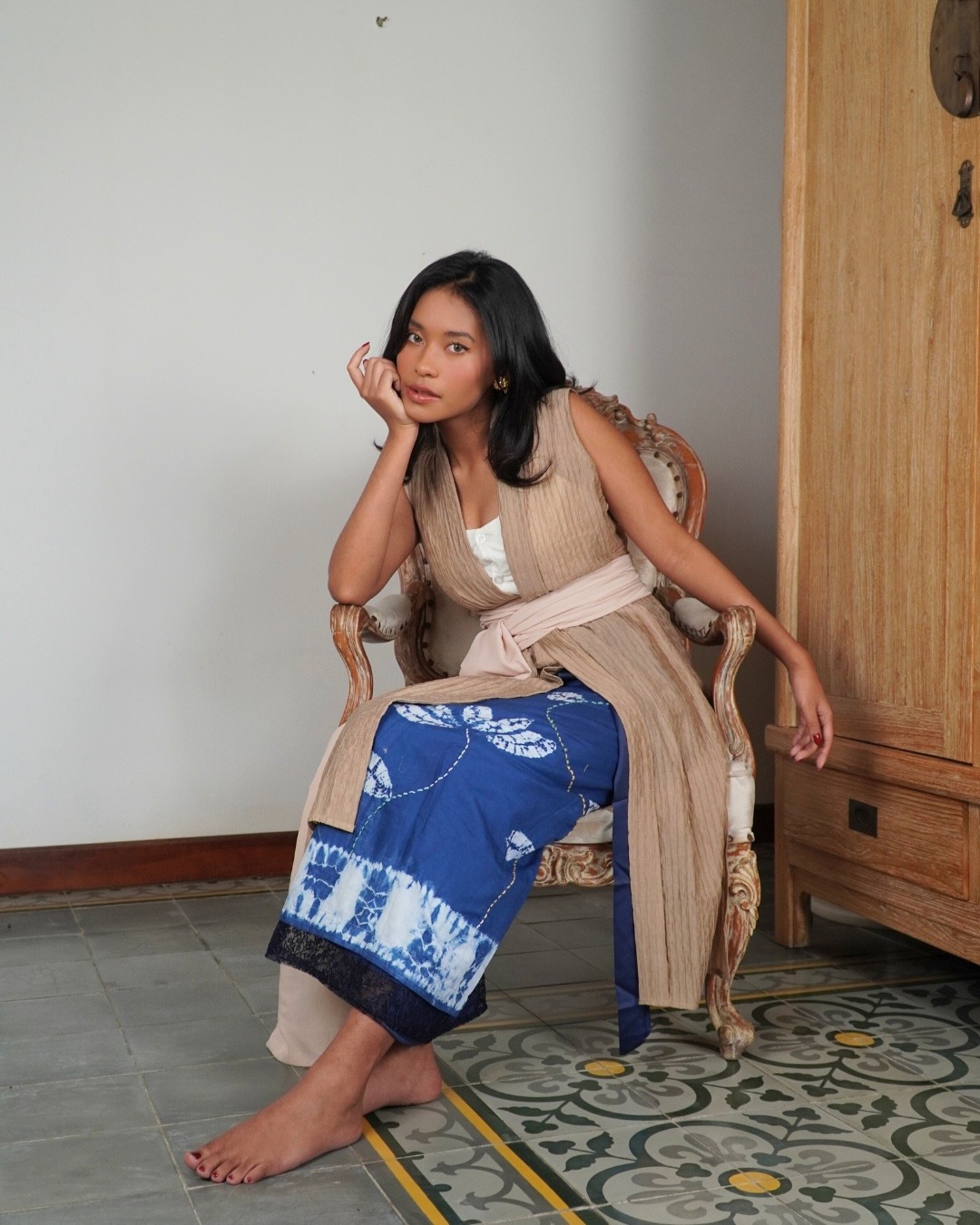 Outer ASMARA Kemben Sleeveless Detachable (Kebaya Bongkar Pasang) - Coklat