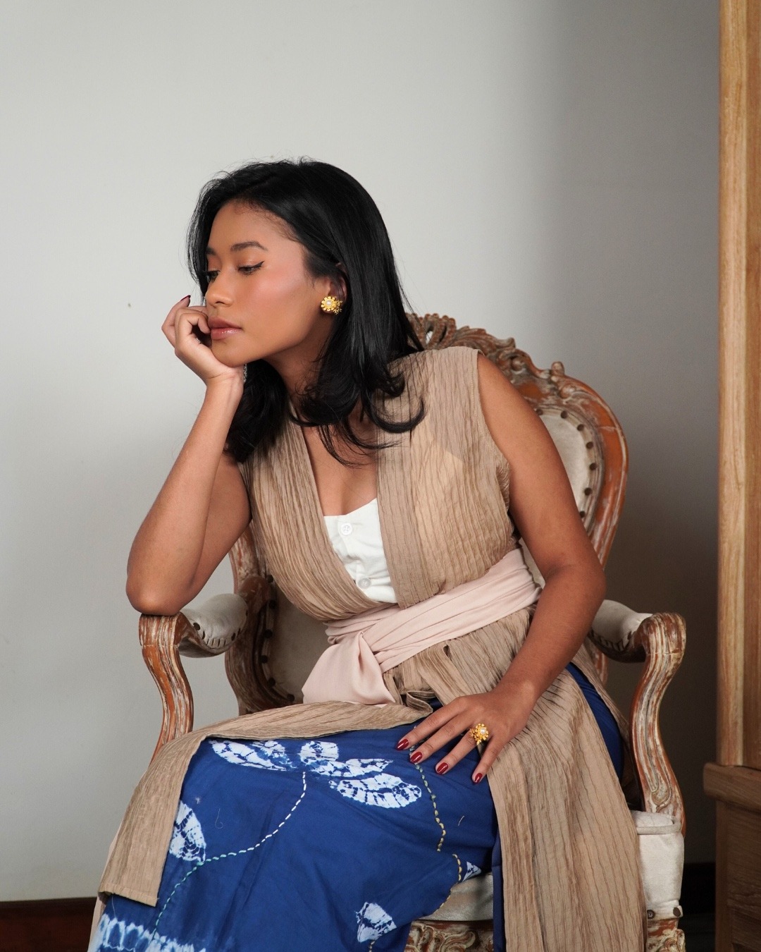 Outer ASMARA Kemben Sleeveless Detachable (Kebaya Bongkar Pasang) - Coklat