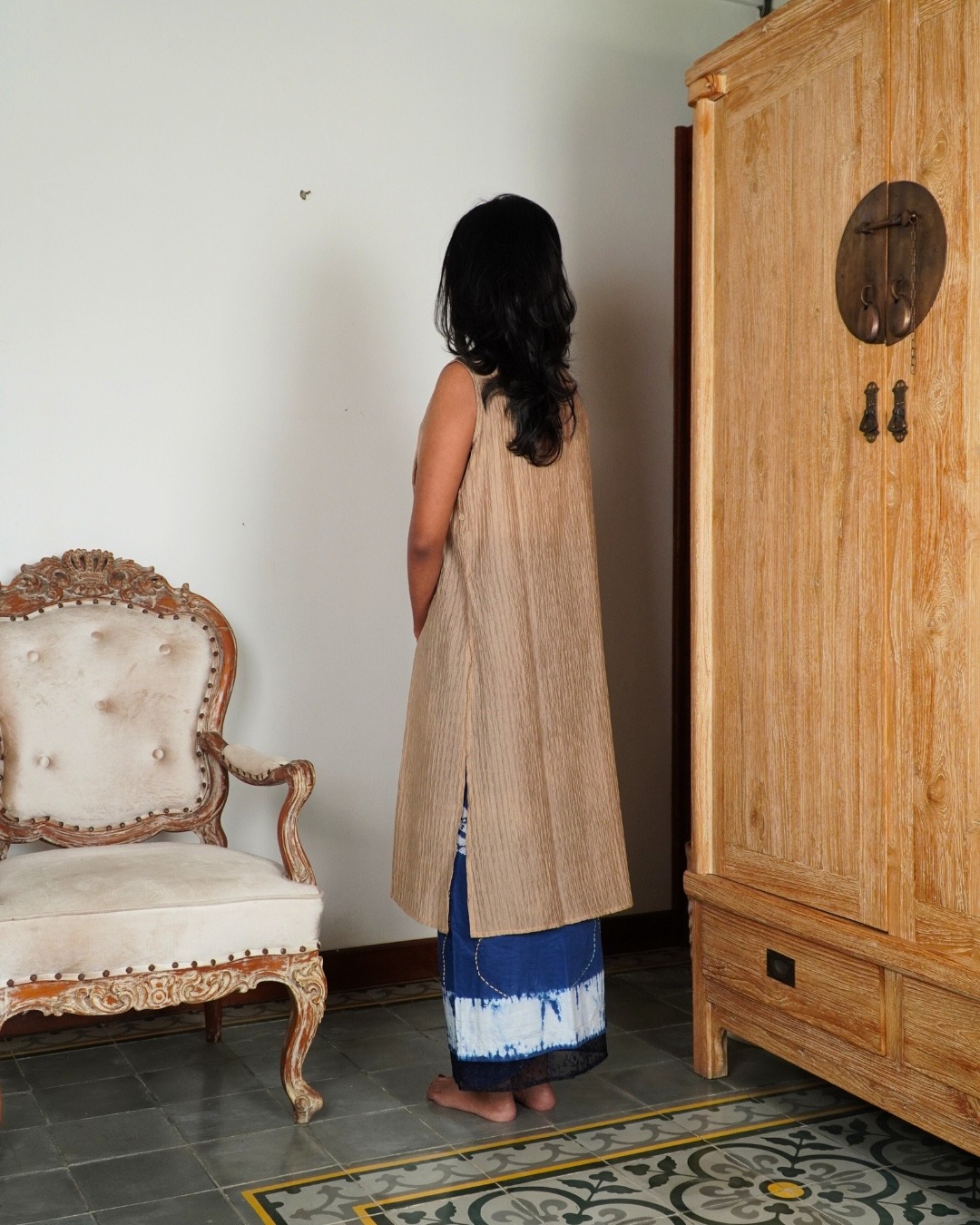 Outer ASMARA Kemben Sleeveless Detachable (Kebaya Bongkar Pasang) - Coklat