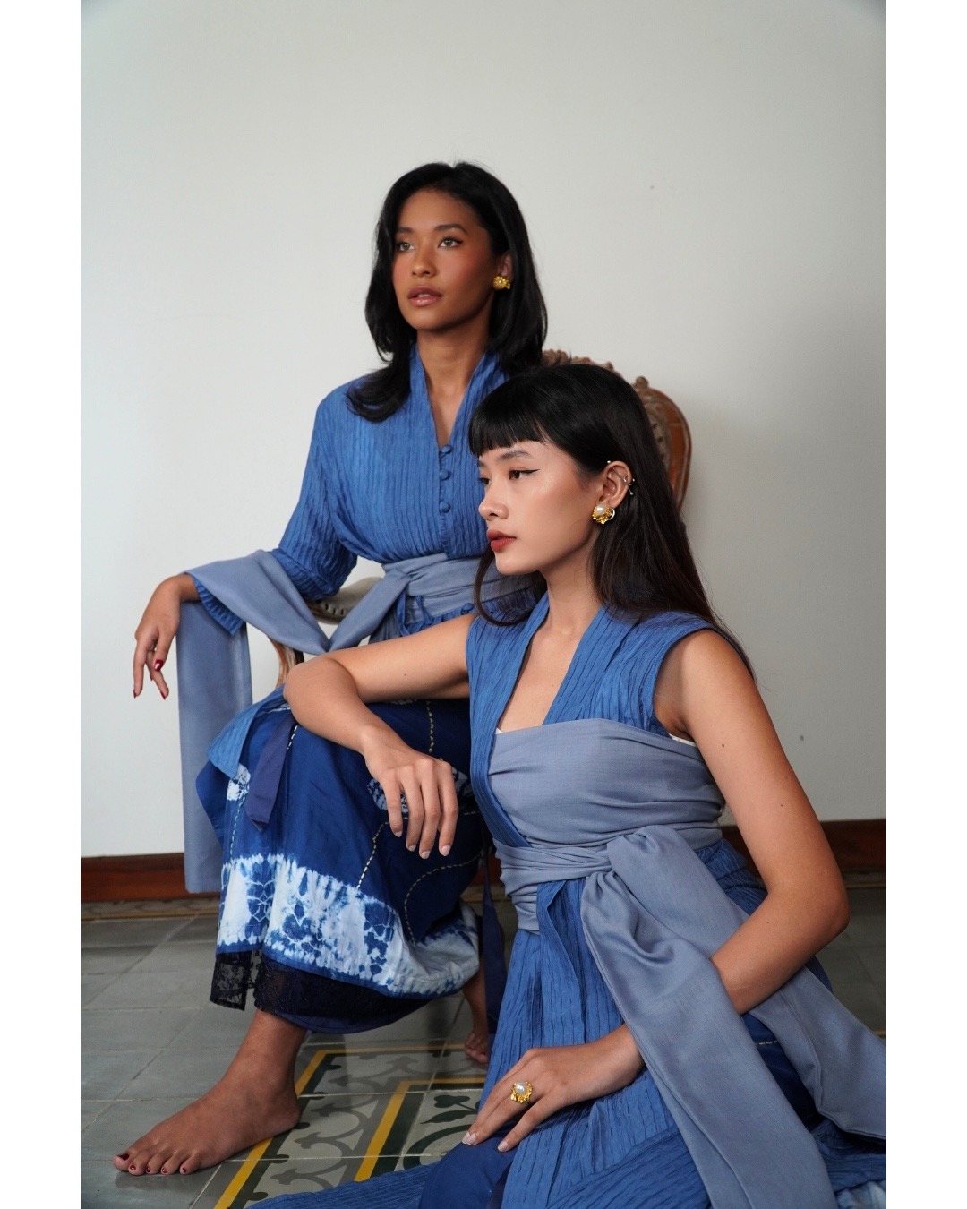 Outer ASMARA Kemben Sleeveless Detachable (Kebaya Bongkar Pasang) - Biru
