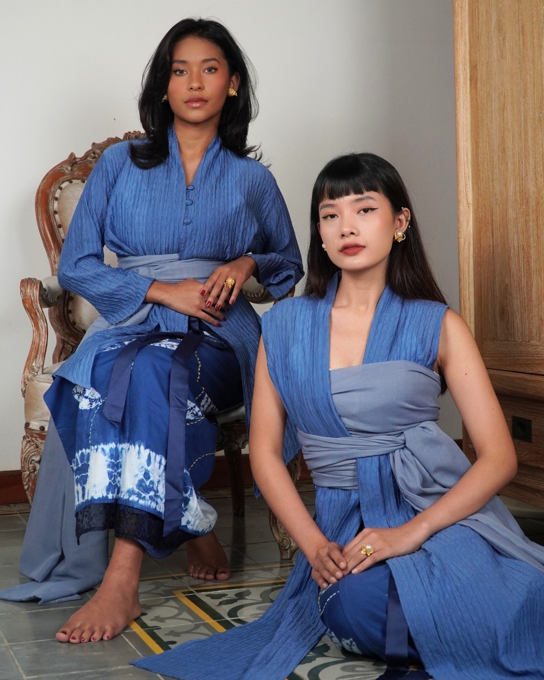 Outer ASMARA Kemben Sleeveless Detachable (Kebaya Bongkar Pasang) - Biru
