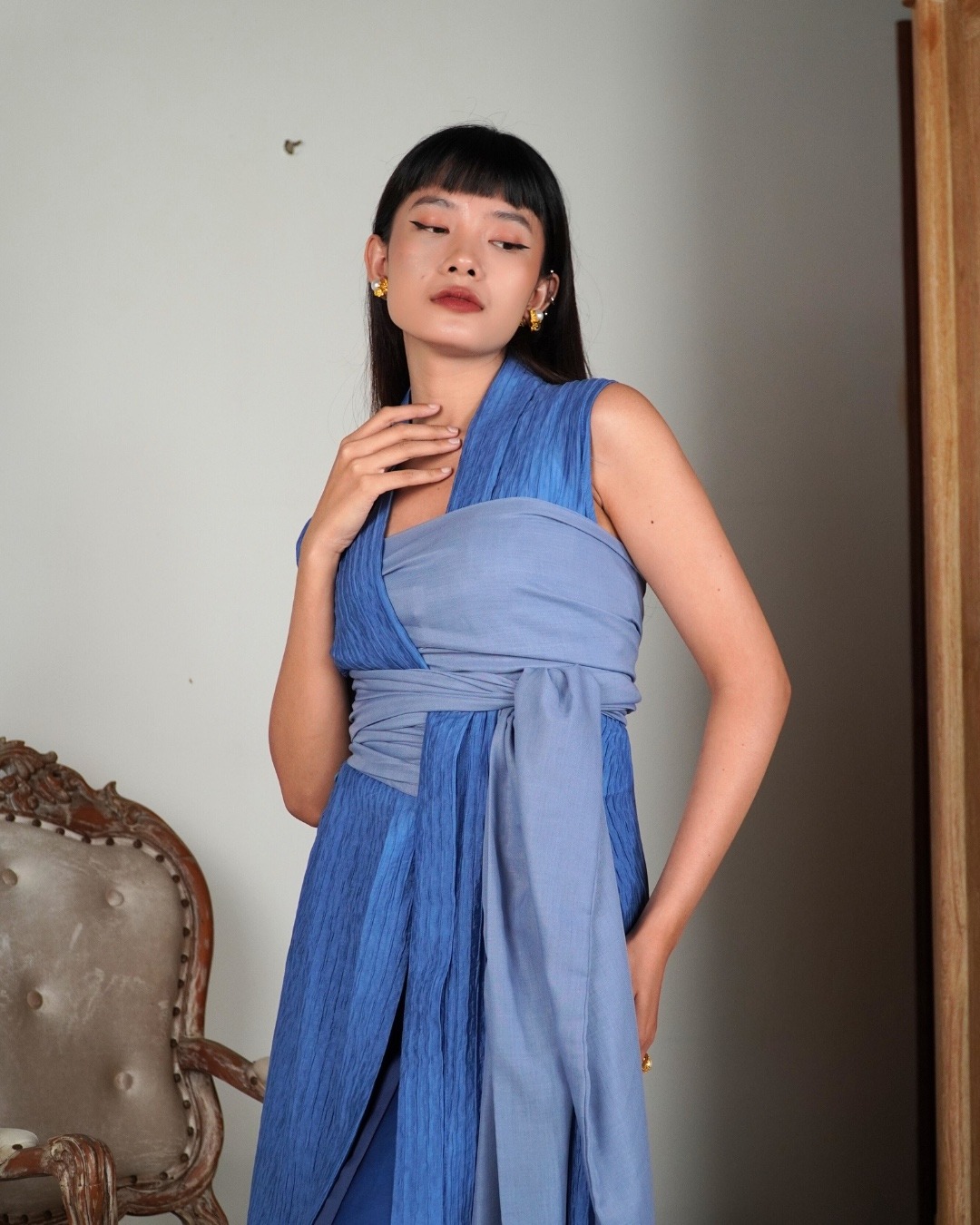 Outer ASMARA Kemben Sleeveless Detachable (Kebaya Bongkar Pasang) - Biru