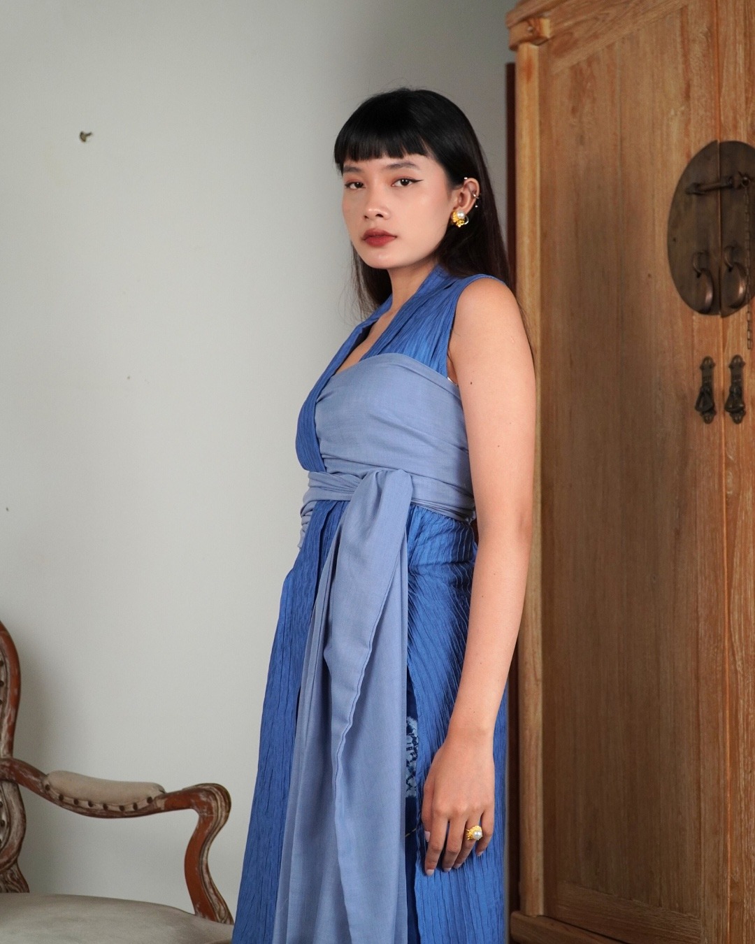Outer ASMARA Kemben Sleeveless Detachable (Kebaya Bongkar Pasang) - Biru