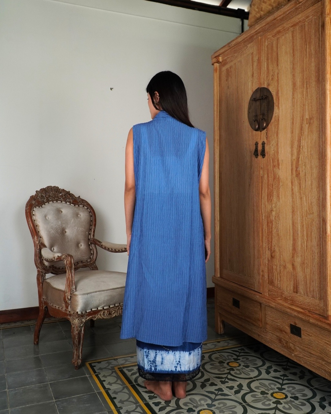 Outer ASMARA Kemben Sleeveless Detachable (Kebaya Bongkar Pasang) - Biru