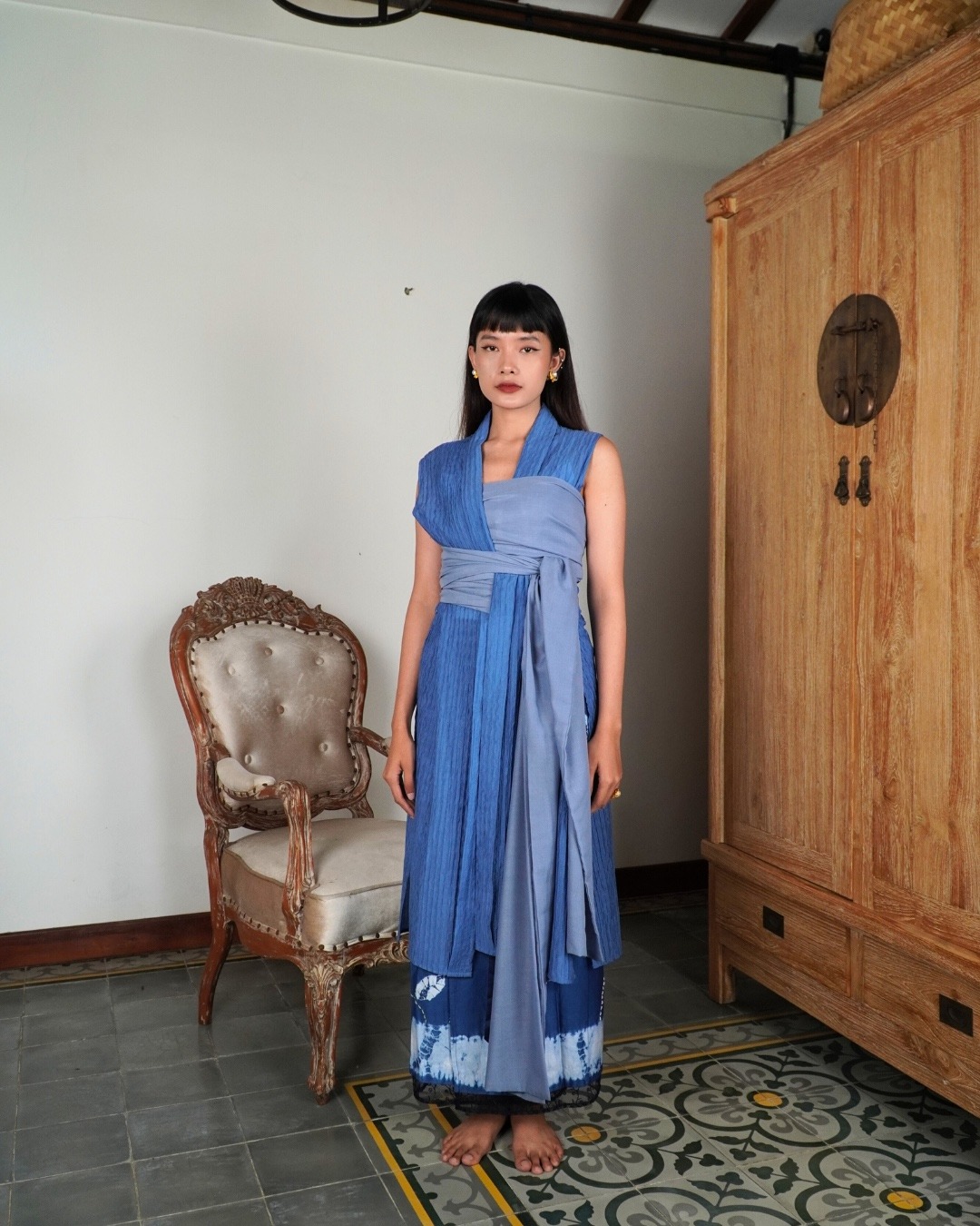 Outer ASMARA Kemben Sleeveless Detachable (Kebaya Bongkar Pasang) - Biru