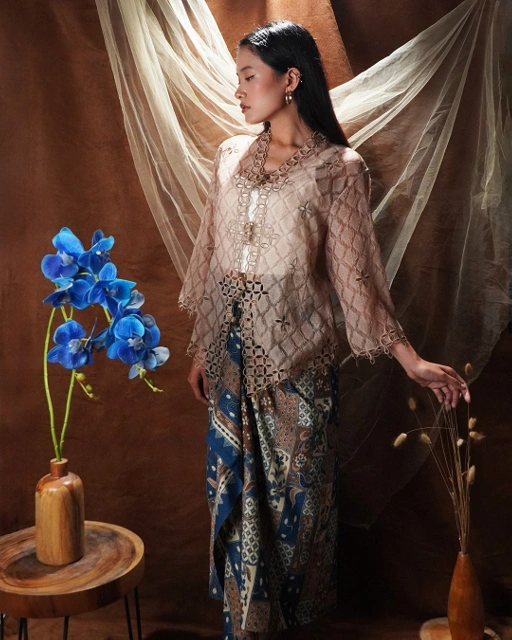 Image of Boolao Kebaya Bordir Seribu Kawung Champagne