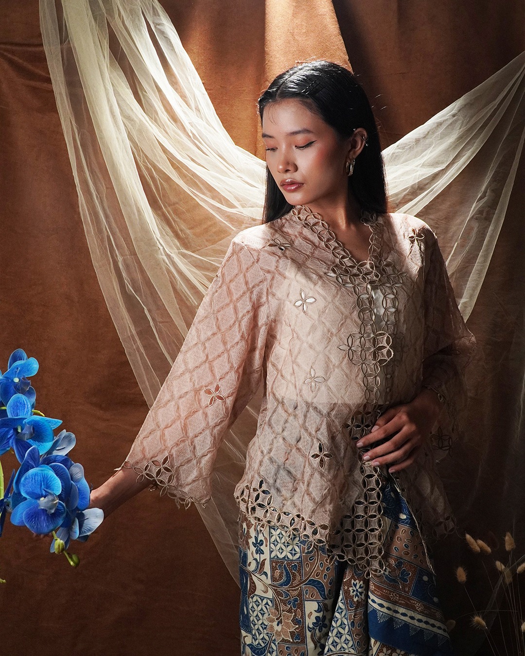 Boolao Kebaya Bordir Seribu Kawung Champagne