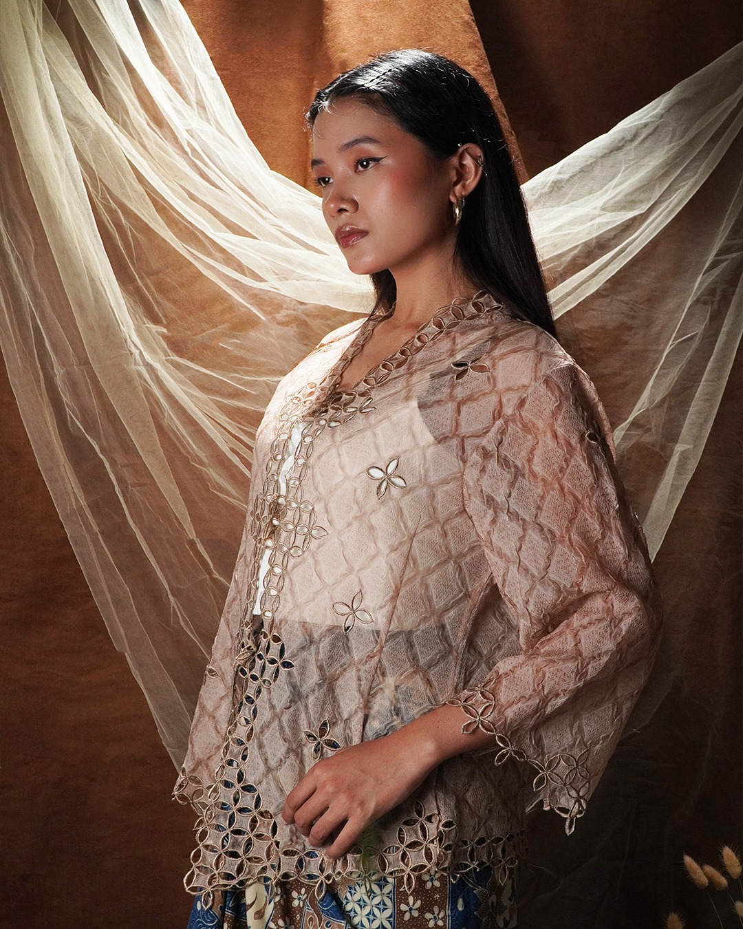 Boolao Kebaya Bordir Seribu Kawung Champagne