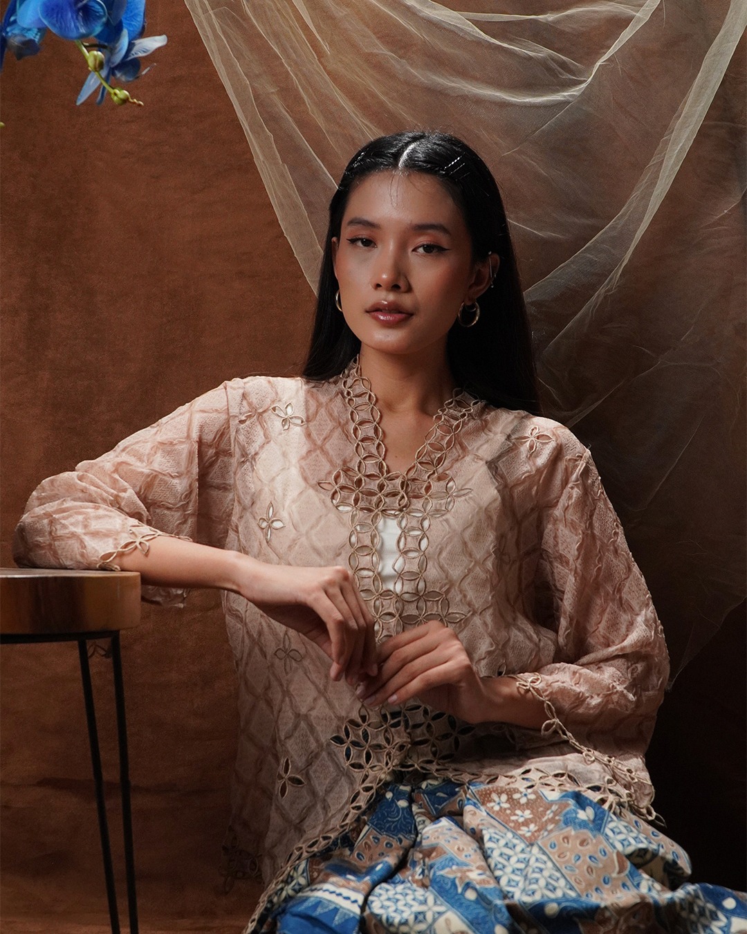 Boolao Kebaya Bordir Seribu Kawung Champagne