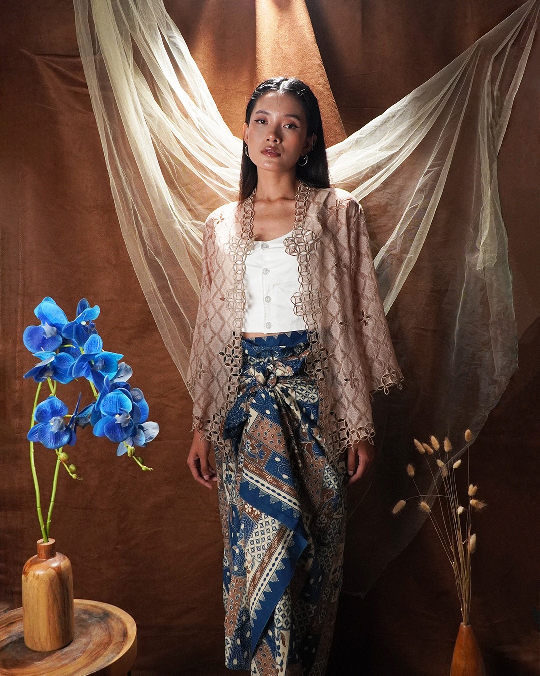 Boolao Kebaya Bordir Seribu Kawung Champagne