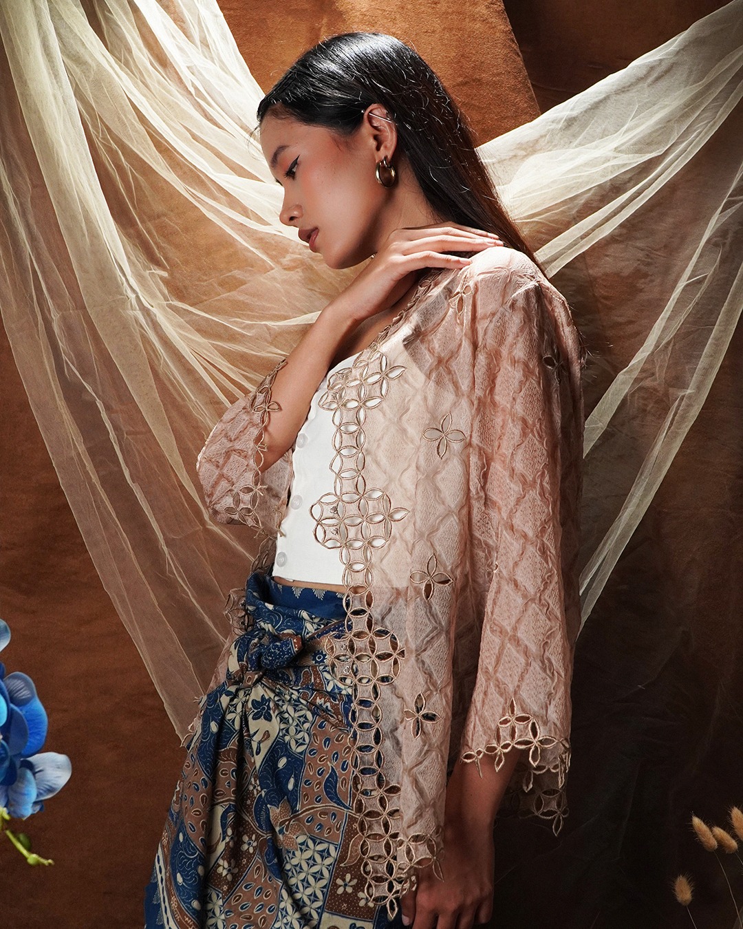 Boolao Kebaya Bordir Seribu Kawung Champagne
