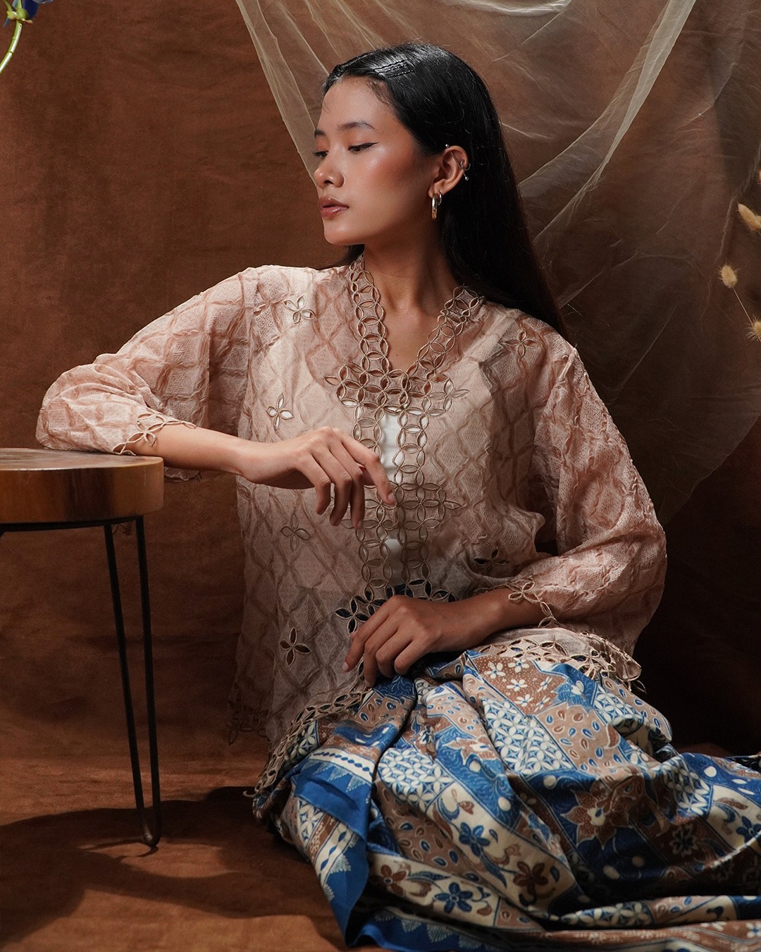 Boolao Kebaya Bordir Seribu Kawung Champagne