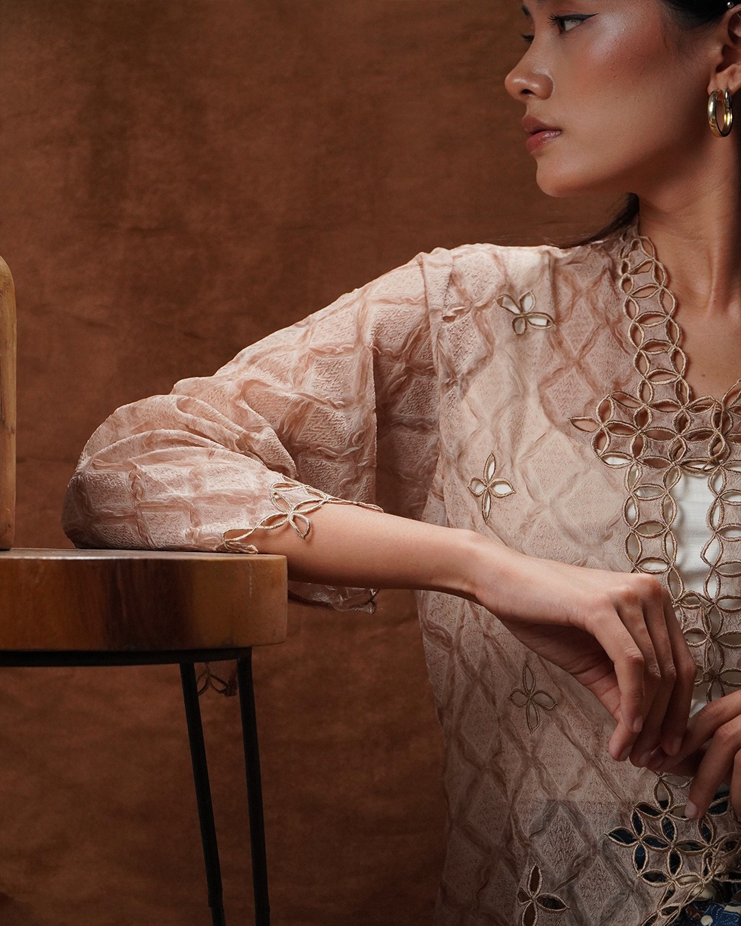 Boolao Kebaya Bordir Seribu Kawung Champagne