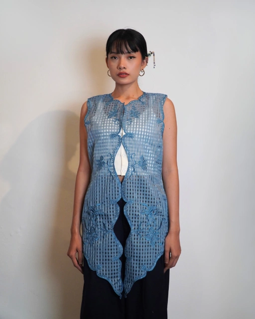 Image of Djaline by Boolao Kebaya Anggrek Bulan Navy