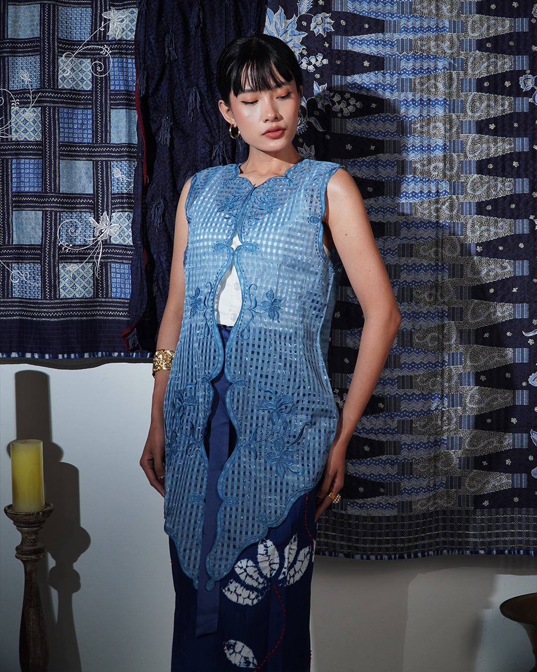 Djaline by Boolao Kebaya Anggrek Bulan Navy