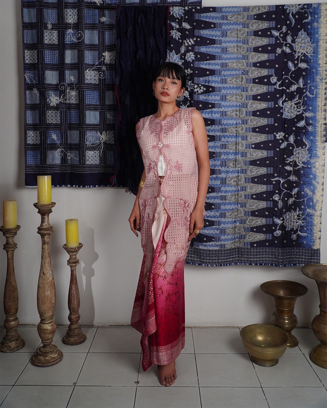 Djaline by Boolao Kebaya Vest Anggrek Bulan Pink