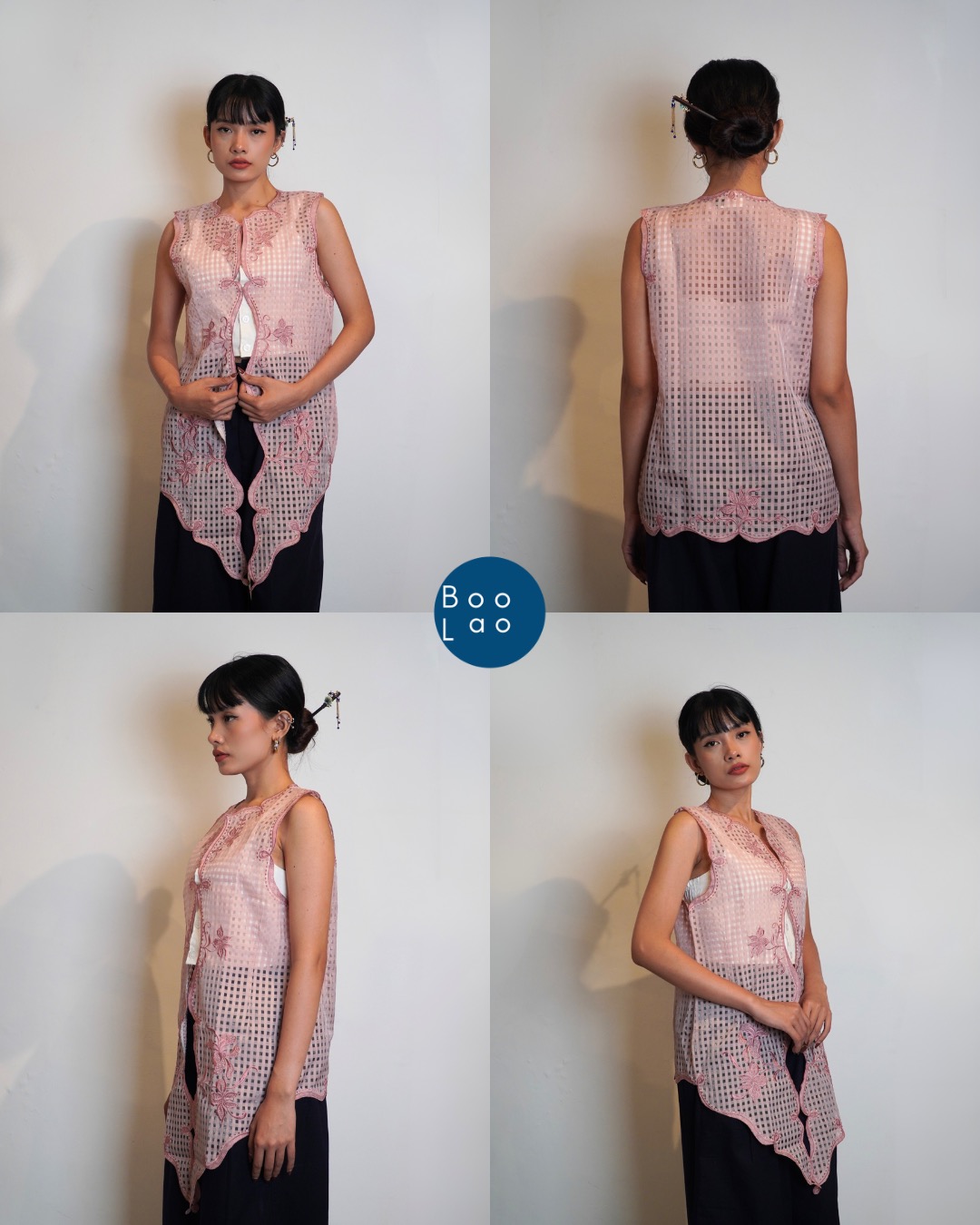 Djaline by Boolao Kebaya Vest Anggrek Bulan Pink