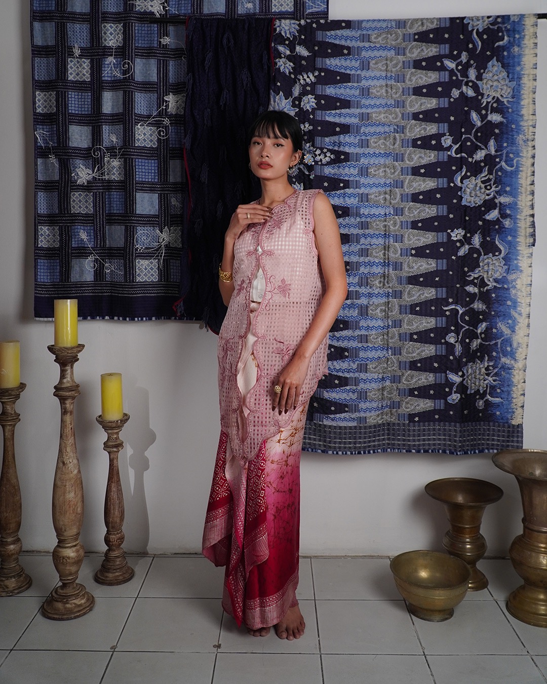 Djaline by Boolao Kebaya Vest Anggrek Bulan Pink
