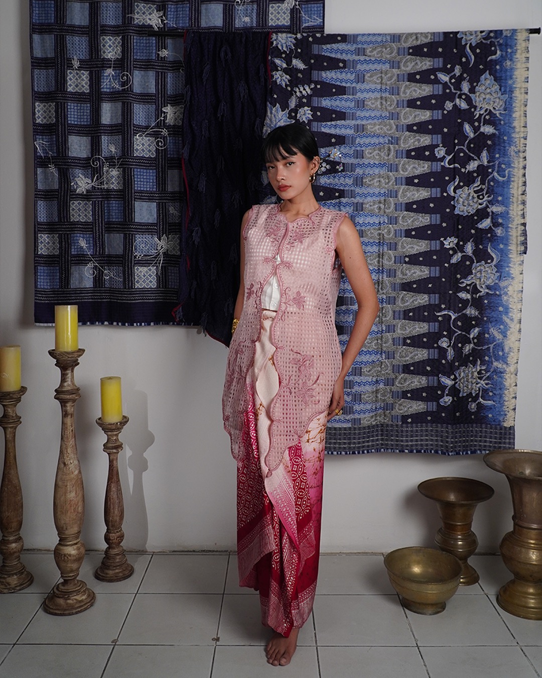 Djaline by Boolao Kebaya Vest Anggrek Bulan Pink