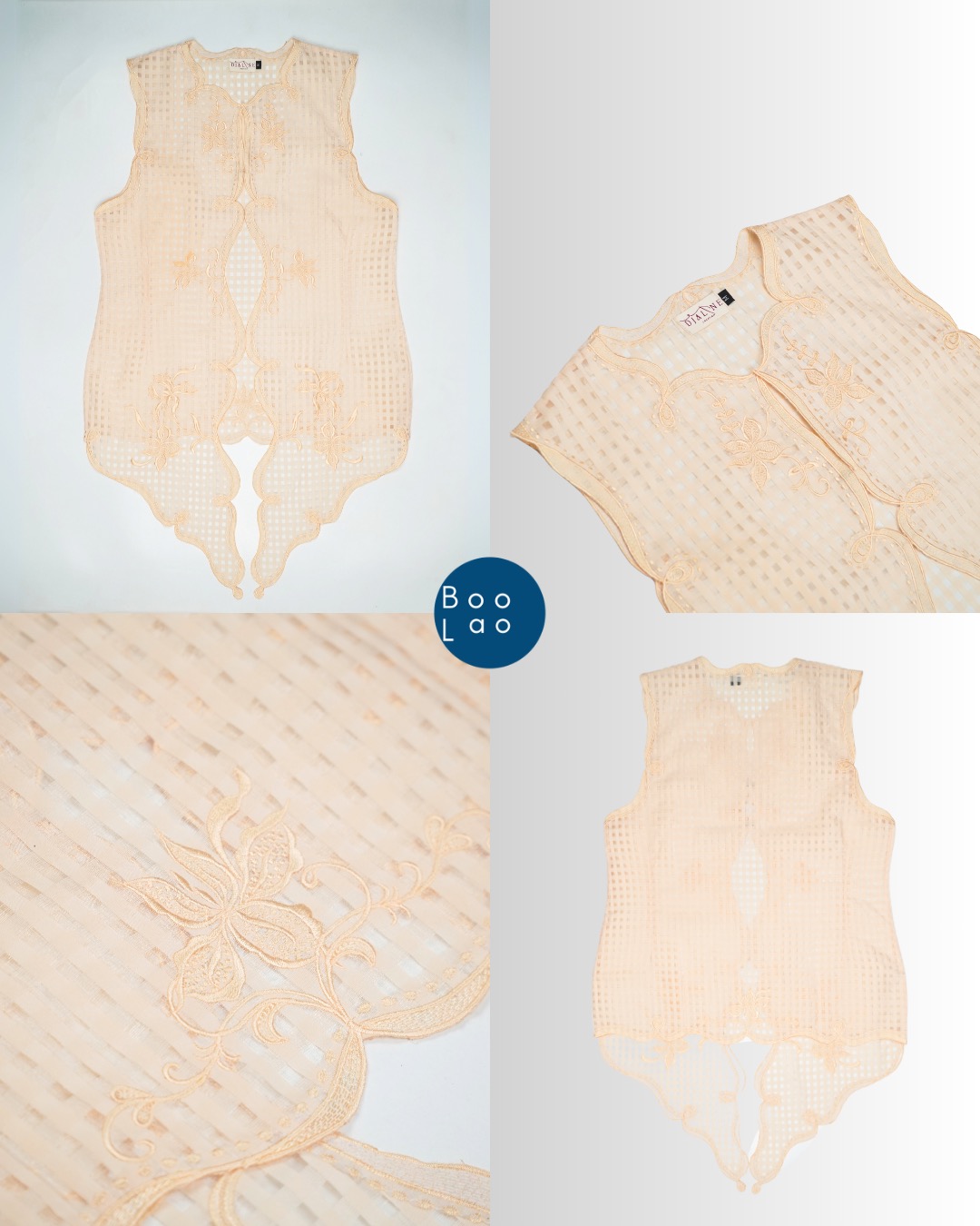 Djaline by Boolao Kebaya Vest Anggrek Bulan Cream