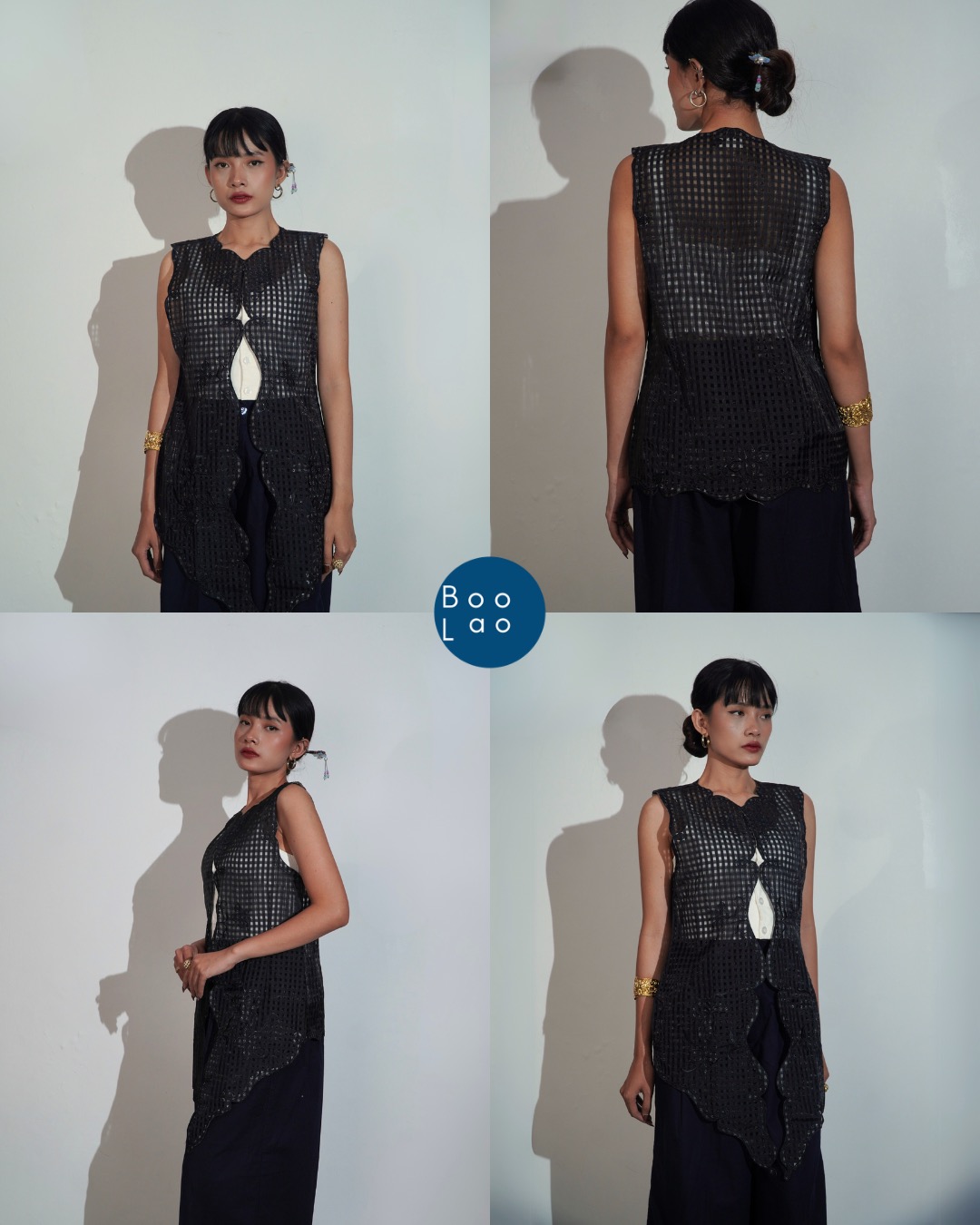 Djaline by Boolao Kebaya Vest Anggrek Bulan Hitam