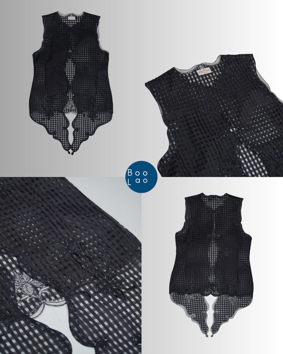 Djaline by Boolao Kebaya Vest Anggrek Bulan Hitam