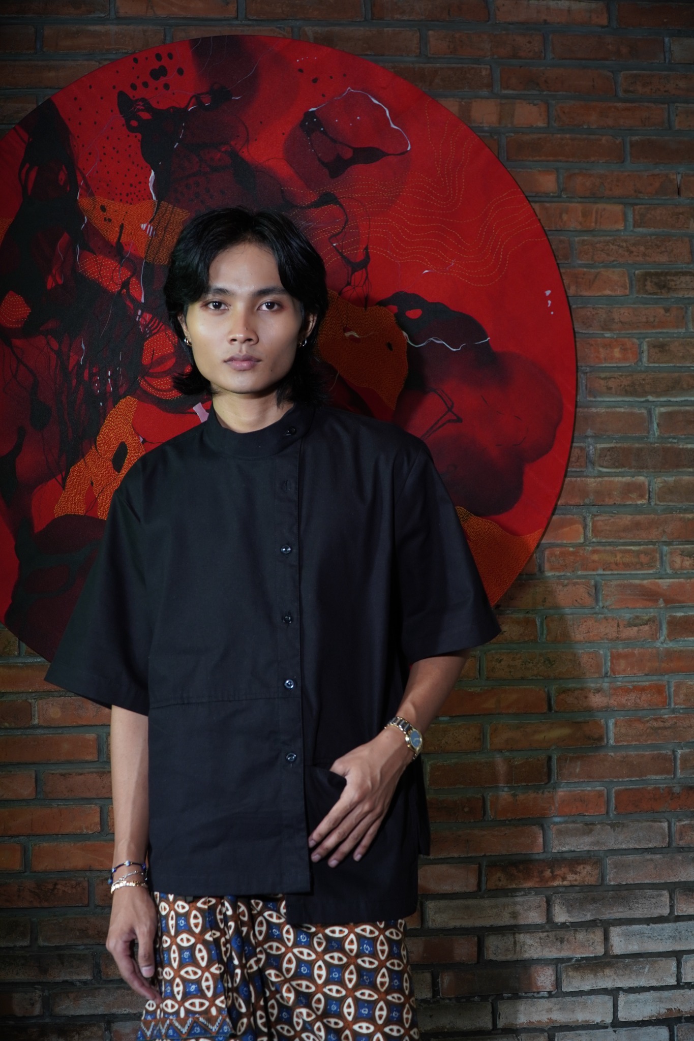 BOOLAO Kemeja Surjan Pendek - Hitam