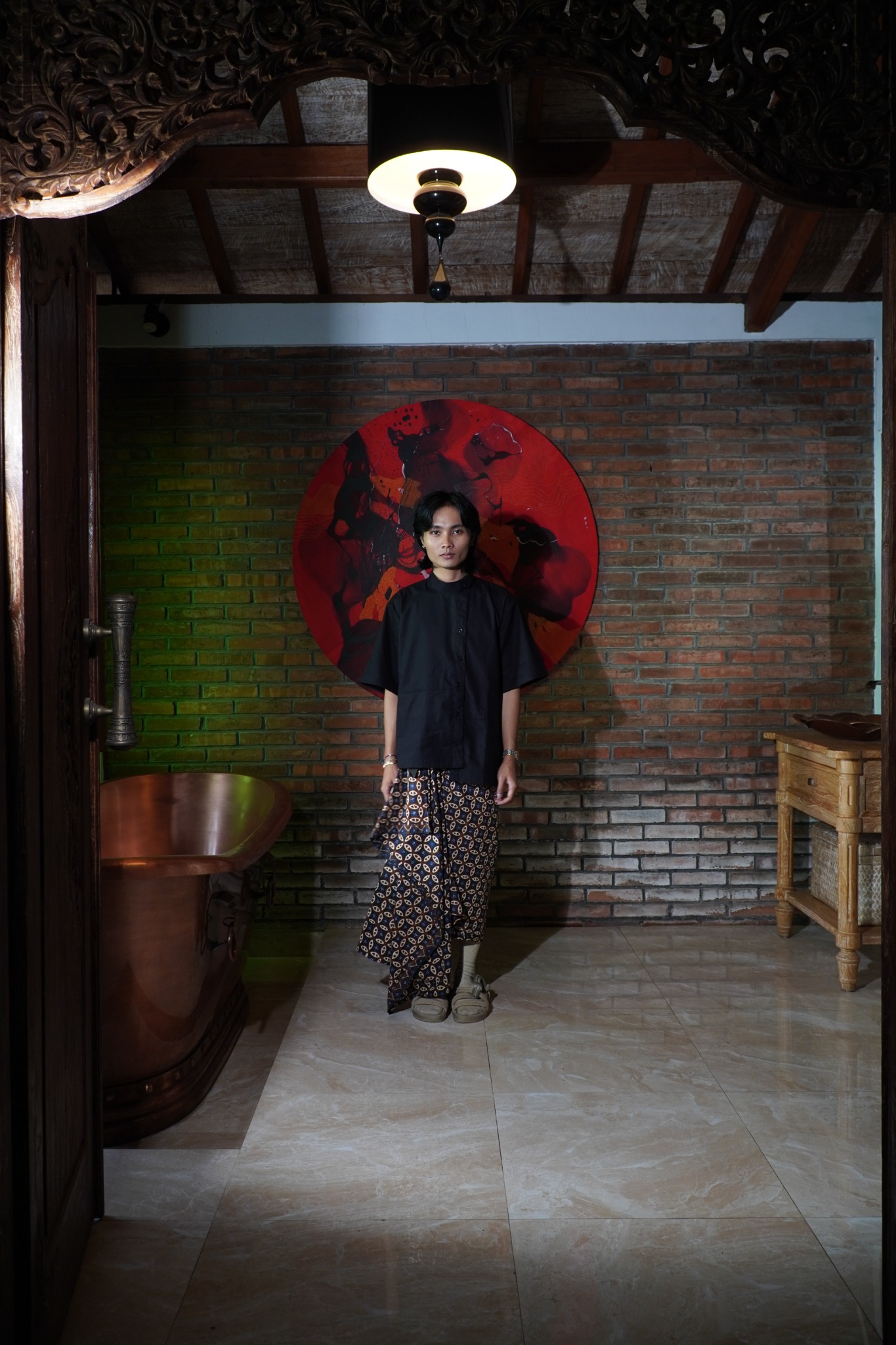 BOOLAO Kemeja Surjan Pendek - Hitam