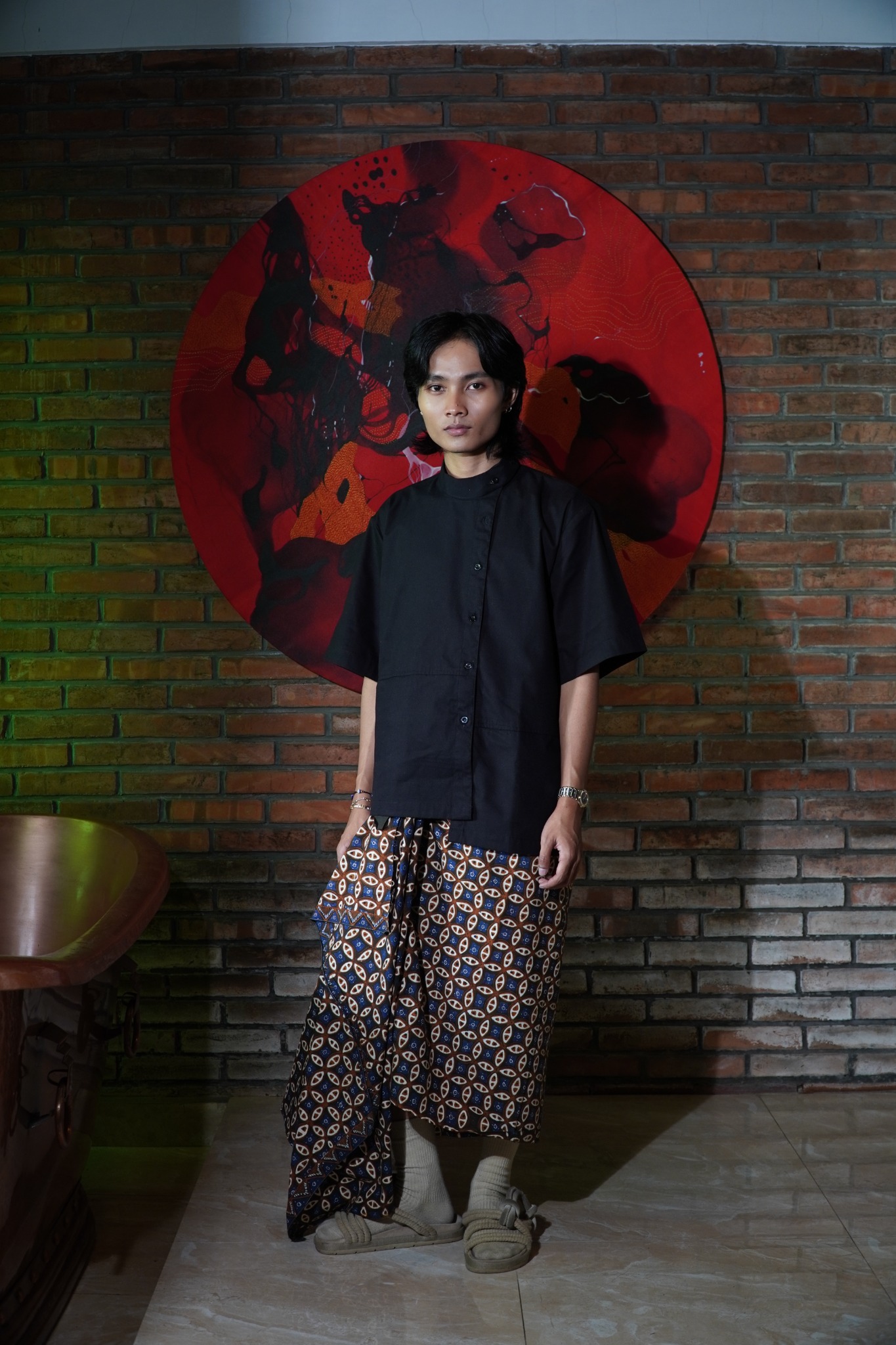 BOOLAO Kemeja Surjan Pendek - Hitam