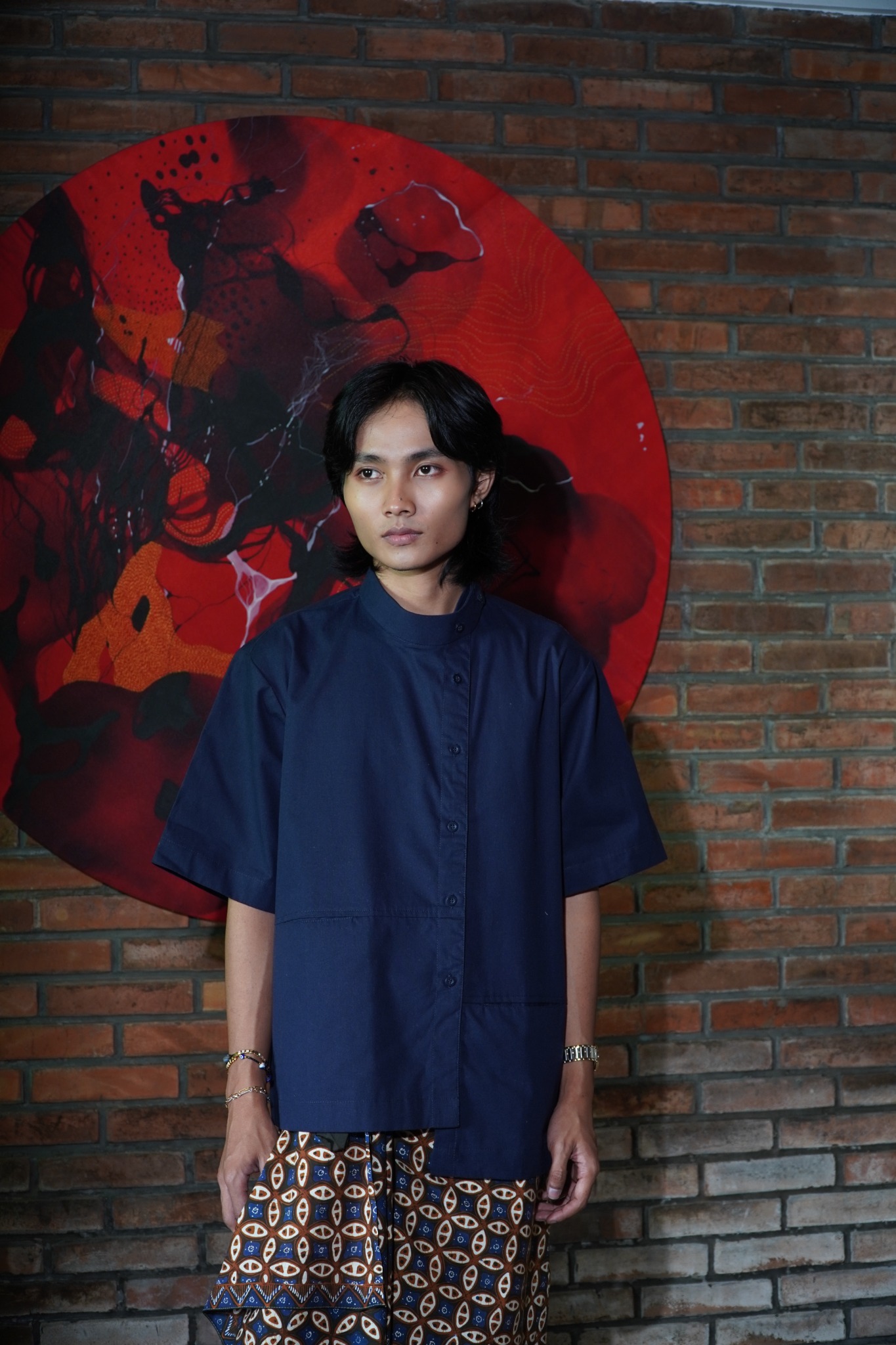 BOOLAO Kemeja Surjan Pendek - Navy
