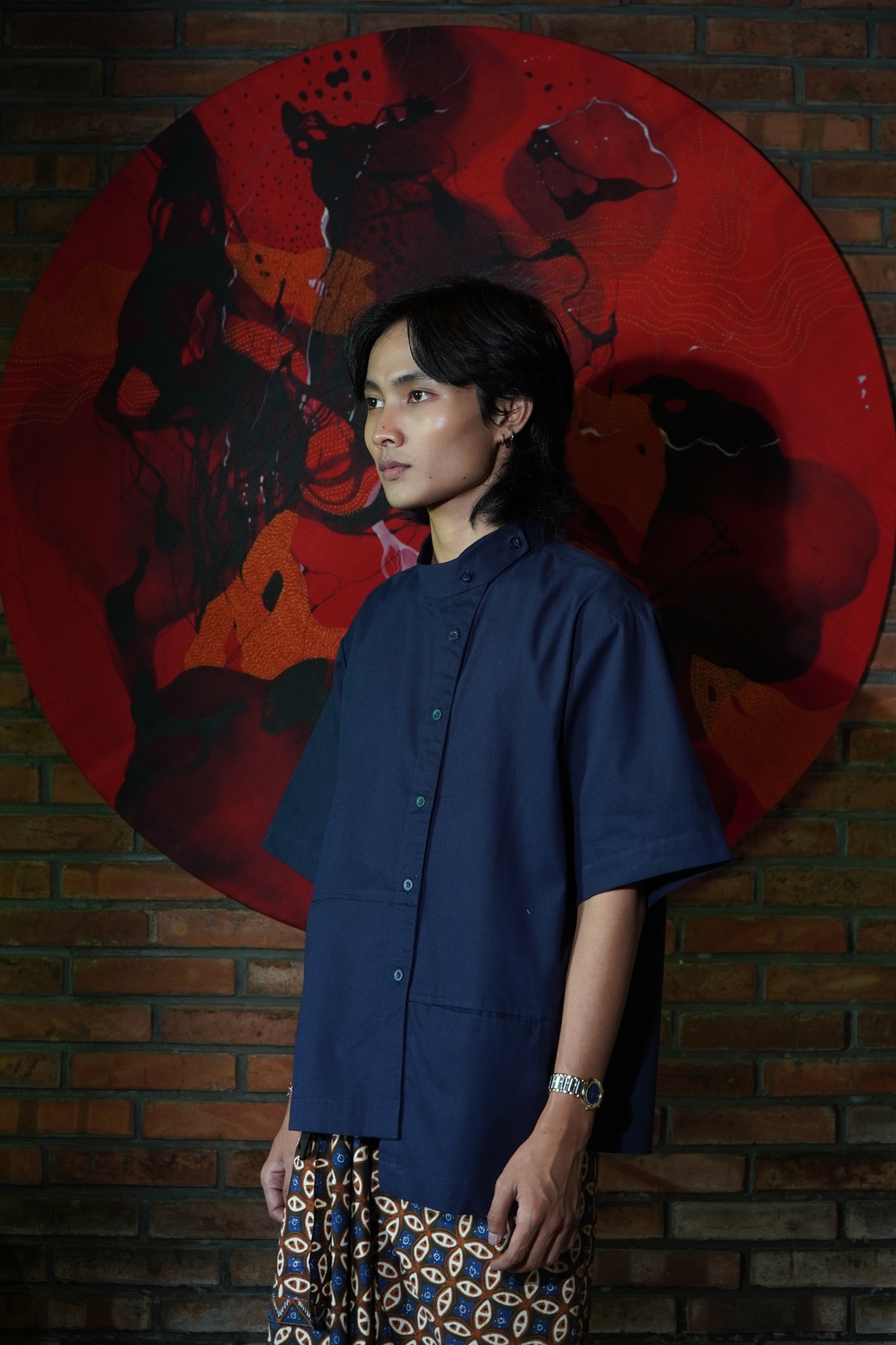 BOOLAO Kemeja Surjan Pendek - Navy