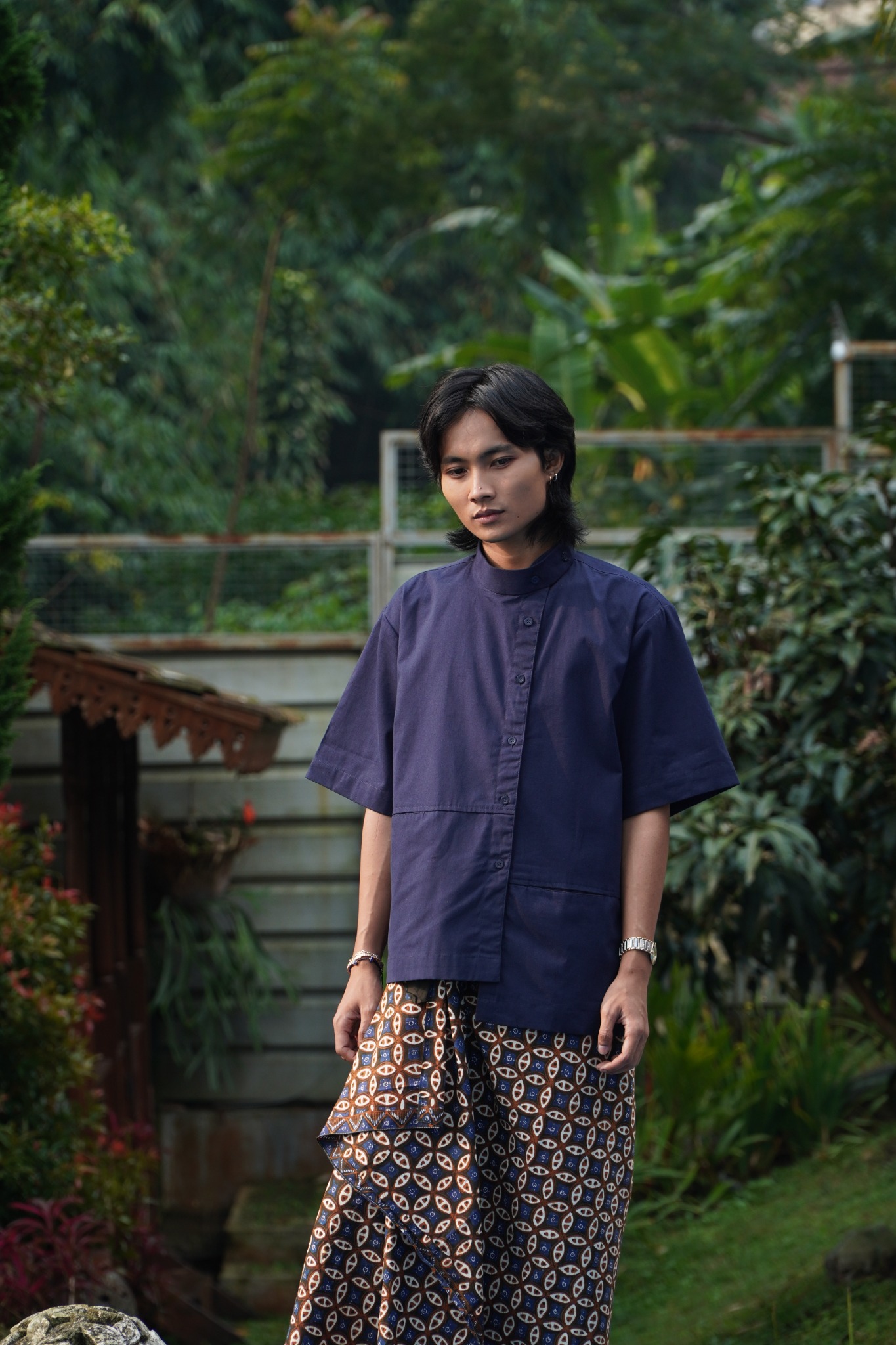 BOOLAO Kemeja Surjan Pendek - Navy