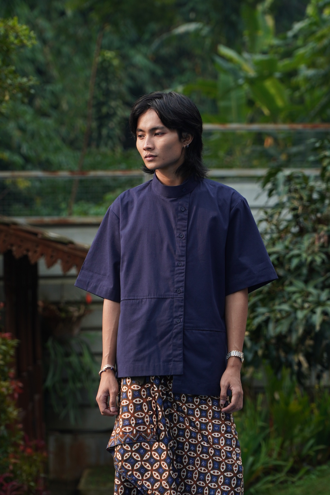 BOOLAO Kemeja Surjan Pendek - Navy