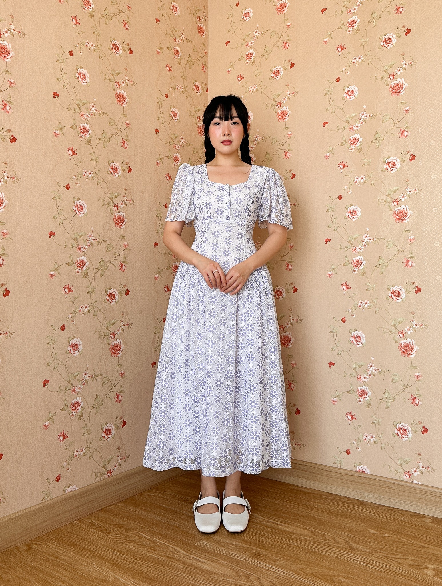Mauve Dress in Floral Lilac