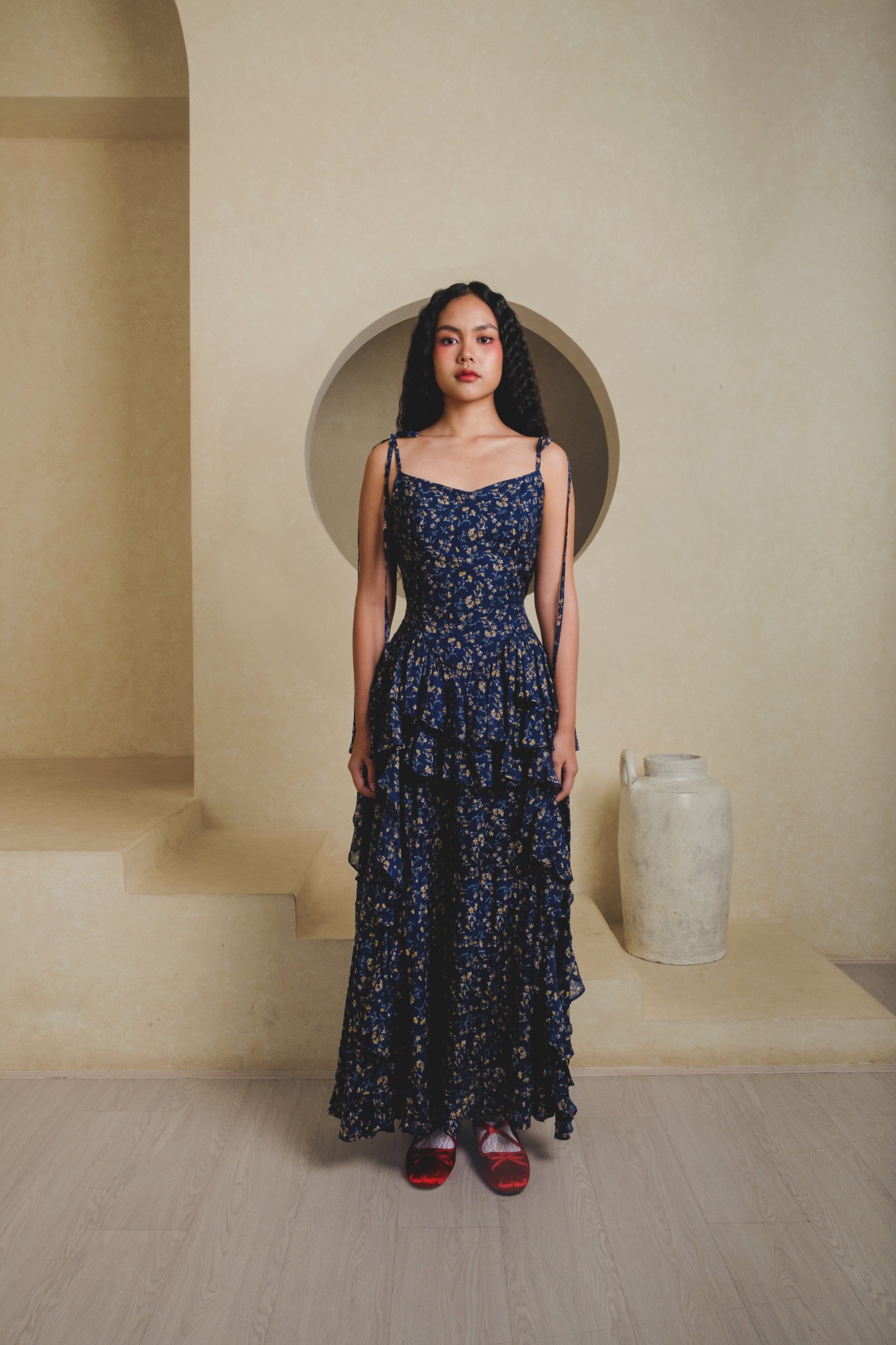 Chloe Dress in Navy Floral