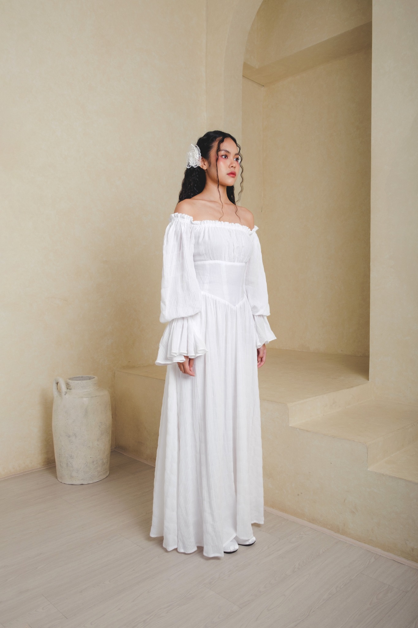 Evangelia Dress in White