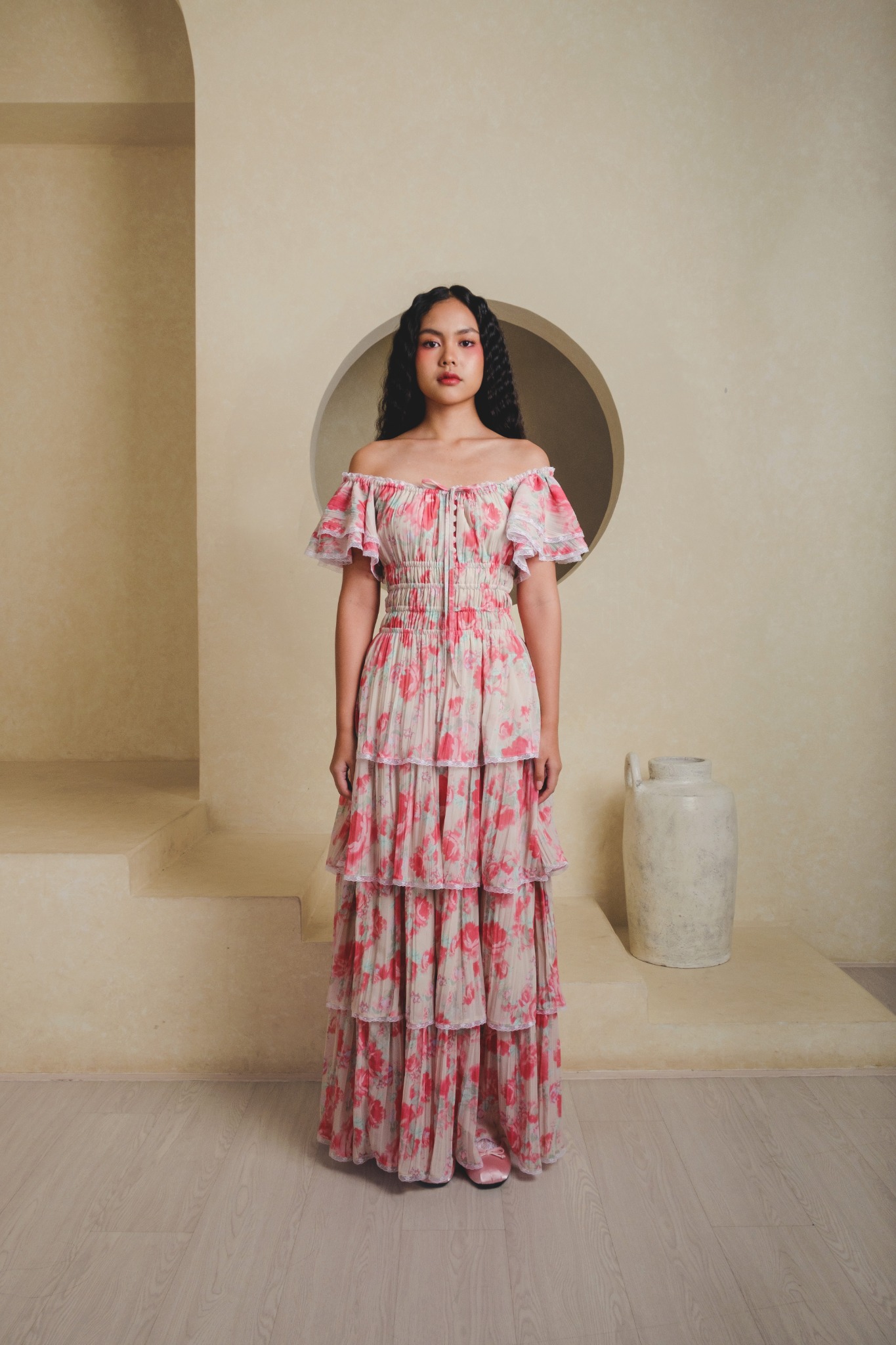 Embrace Dress in Cream Floral